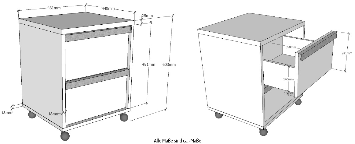 Vipack Rollcontainer »London« Made in Europe,  mit Melamin-Oberfläche