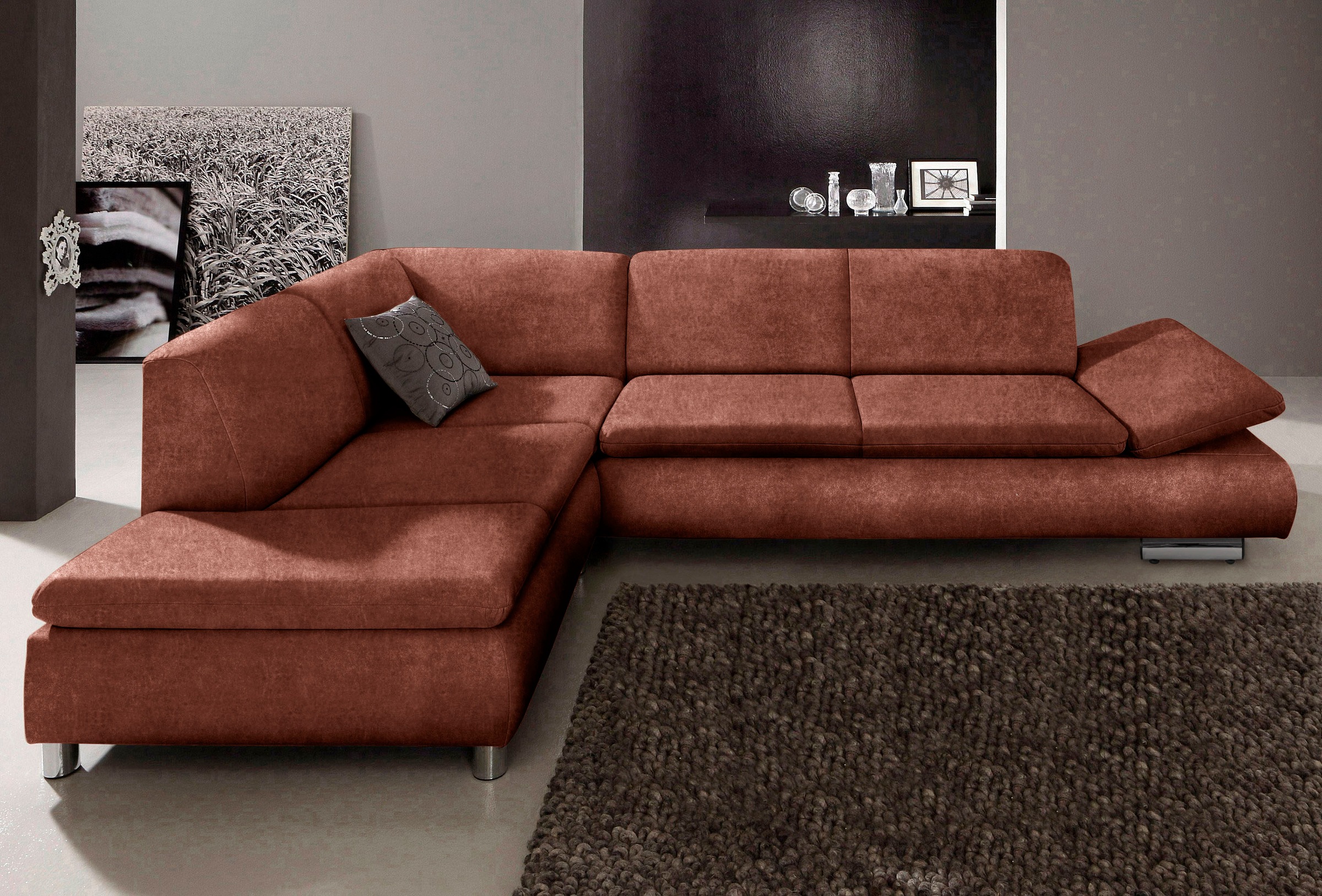 Max Winzer® Ecksofa »Toulouse modern und bequem, aktuelles Design, hoher Sitzkomfort«, mit klappbaren Armlehnen, Breite 237 cm