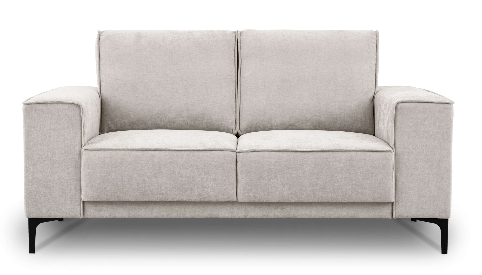 Places of Style 2-Sitzer »Kompaktsofa Oland, Struktur, Flachgewebe, Luxus-Microfaser, Boucle«, 164 cm, Wellenunterfederung, Skandi-Design, Metallfüße