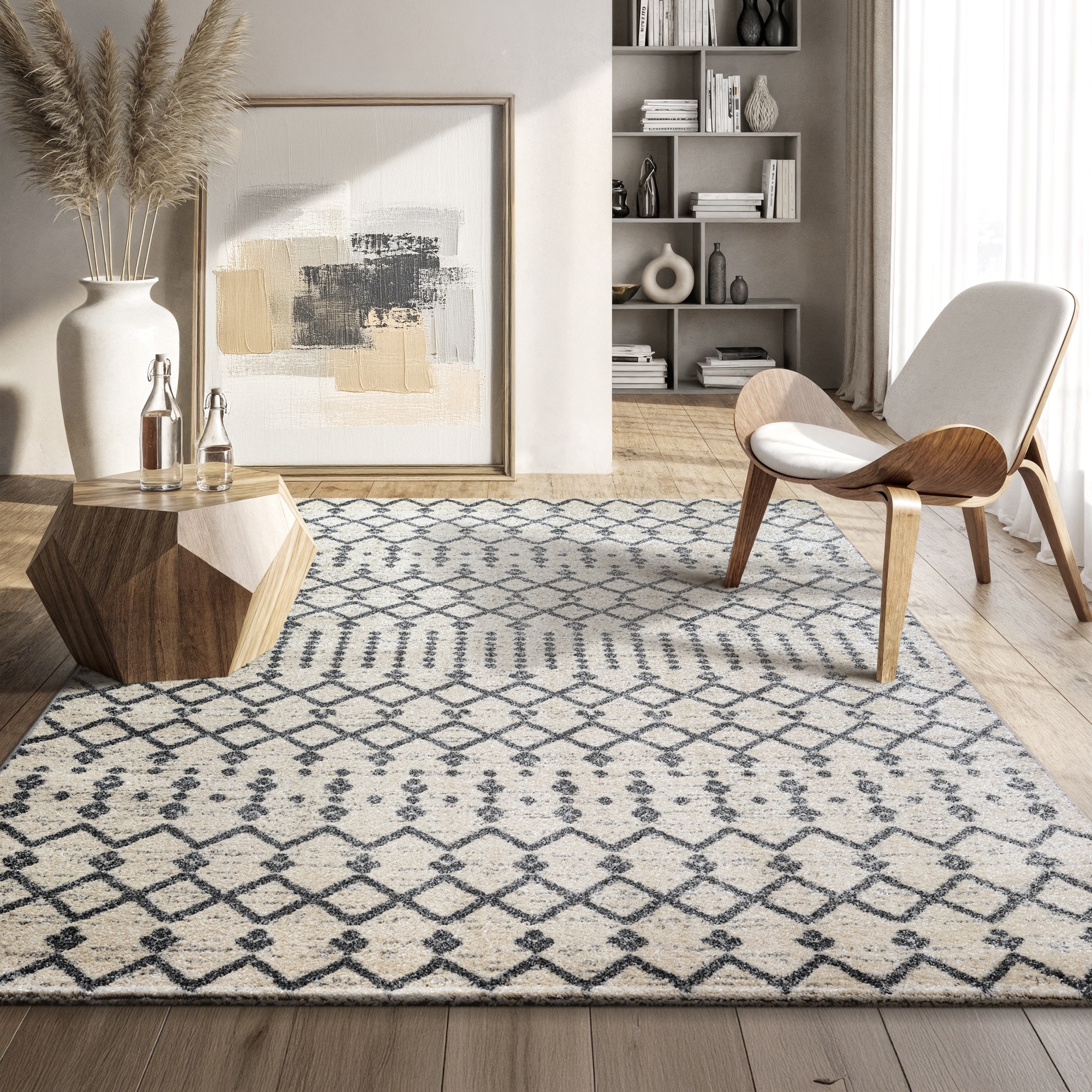 Sanat Teppich »Boho 8203« rechteckig 10 mm Höhe Kurzflor, robust, Boho, Scandic, für Fussbodenheizung geeignet