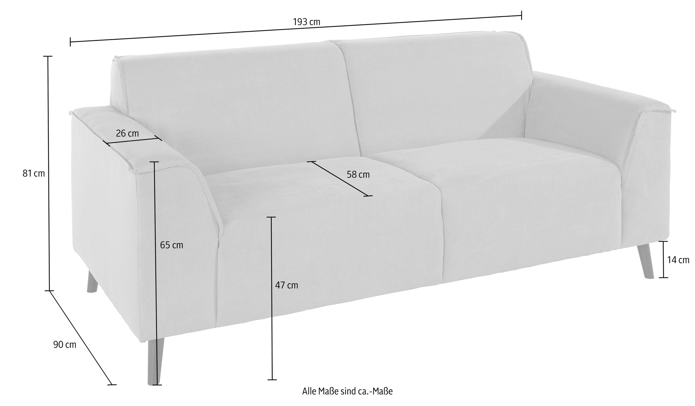 DOMO collection 2,5-Sitzer »Amora inklusive komfortablen Federkern für mehr Sitzkomfort«, zeitlos und bequem