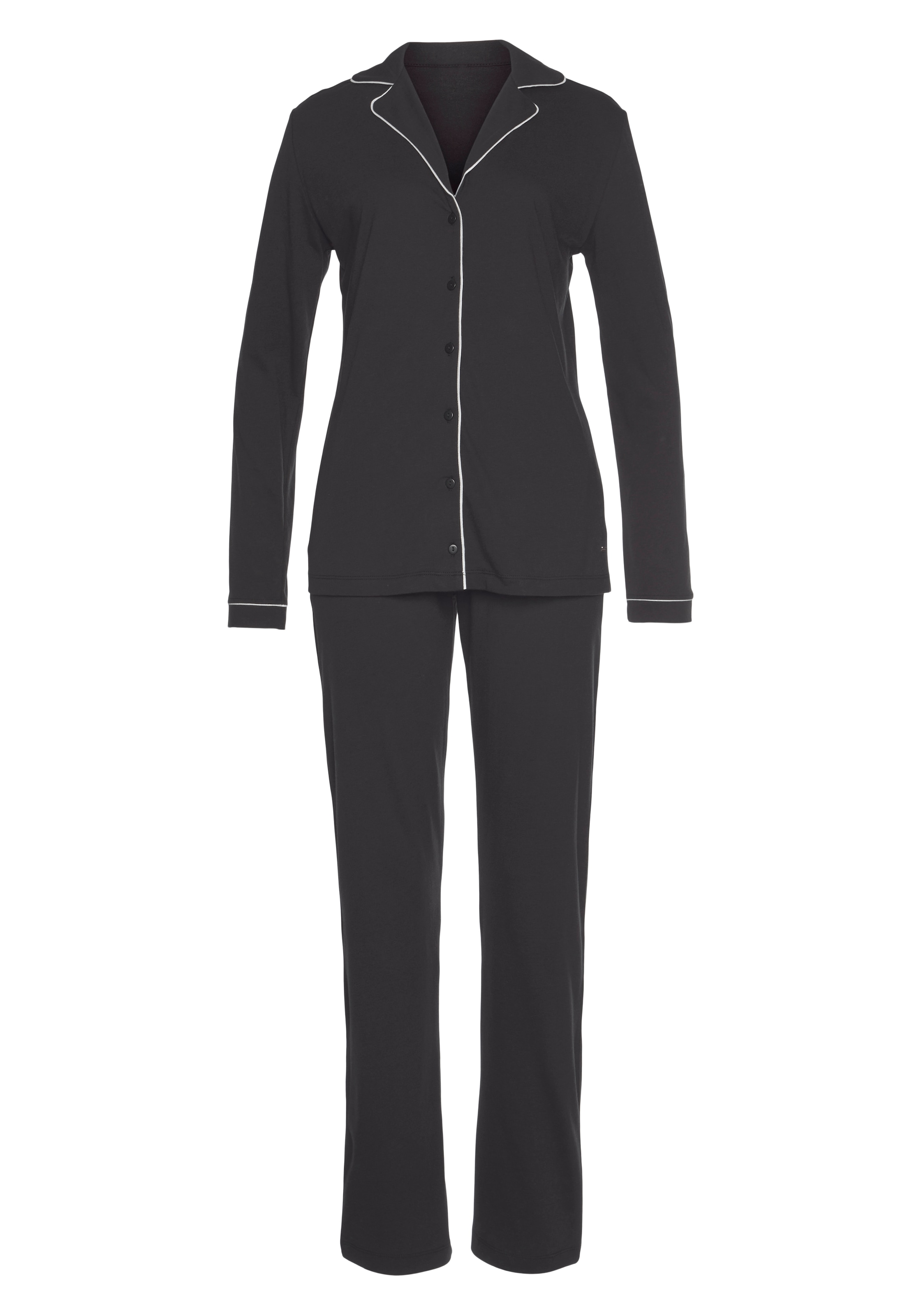 Vivance Dreams Pyjama, (2 tlg.), mit Kontrastpaspel-Details