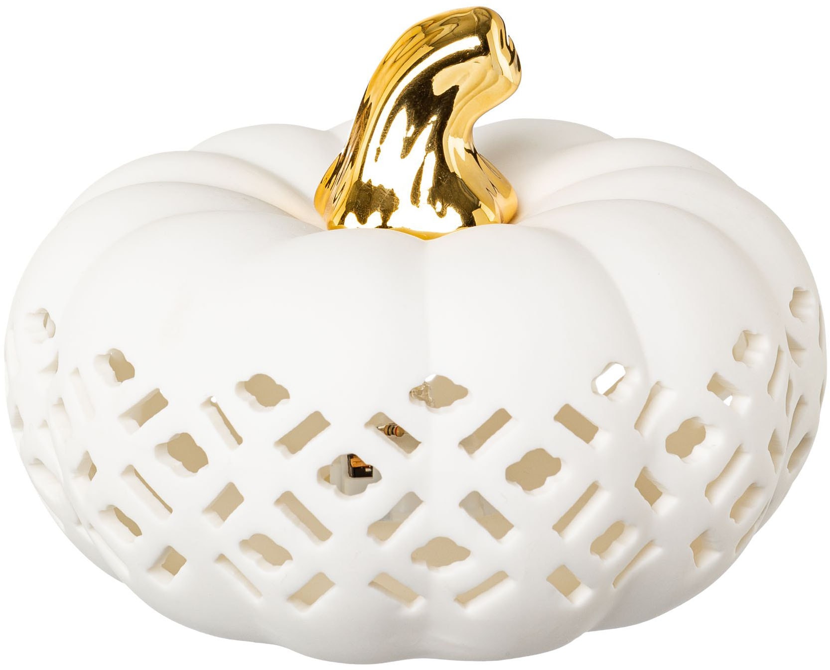 Creativ home LED-Dekofigur »Kürbis« mit goldenem Stiel