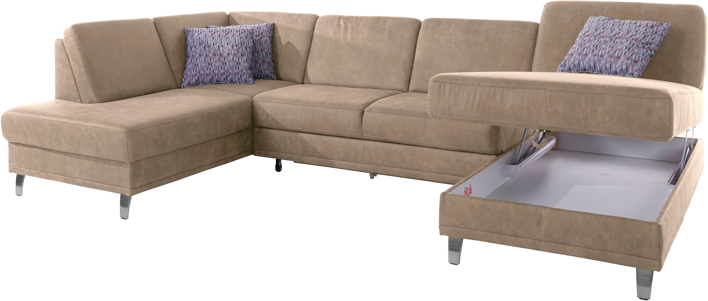 sit&more Wohnlandschaft »Clio U-Form«, wahlweise mit Bettfunktion und Bettkasten, inklusive Federkern