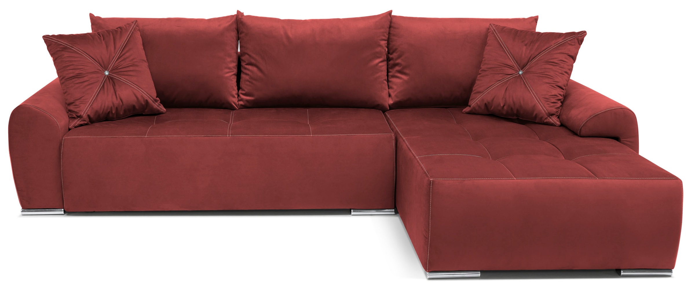 COLLECTION AB Ecksofa »30 Jahre Jubiläums-Modell Bilbao L-Form«, inkl. Bettfunktion und Bettkasten, Zierkissen mit Strassstein