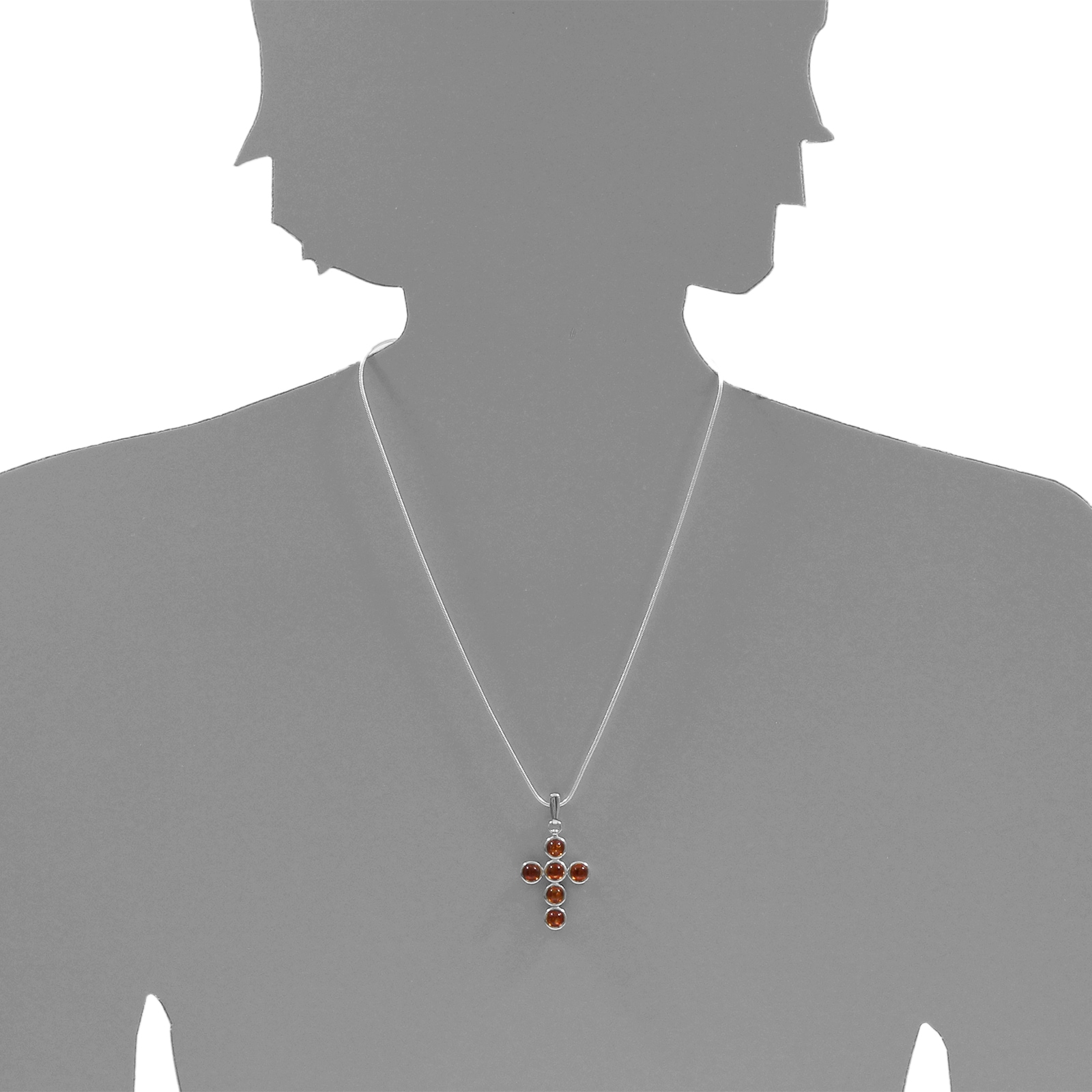 OSTSEE-SCHMUCK Kettenanhänger »- Kreuz - Silber 925/000 - Bernstein« ()