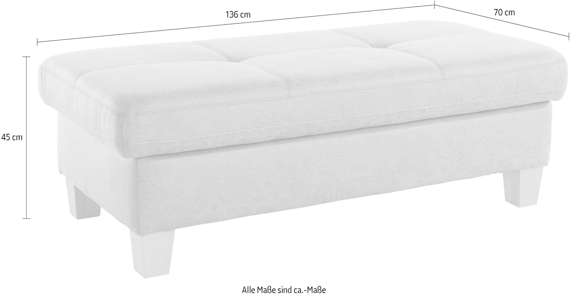 exxpo - sofa fashion Hocker »Enya Bankhocker mit Staufach unter der Sitzfläche«, schöne Detailverarbeitung