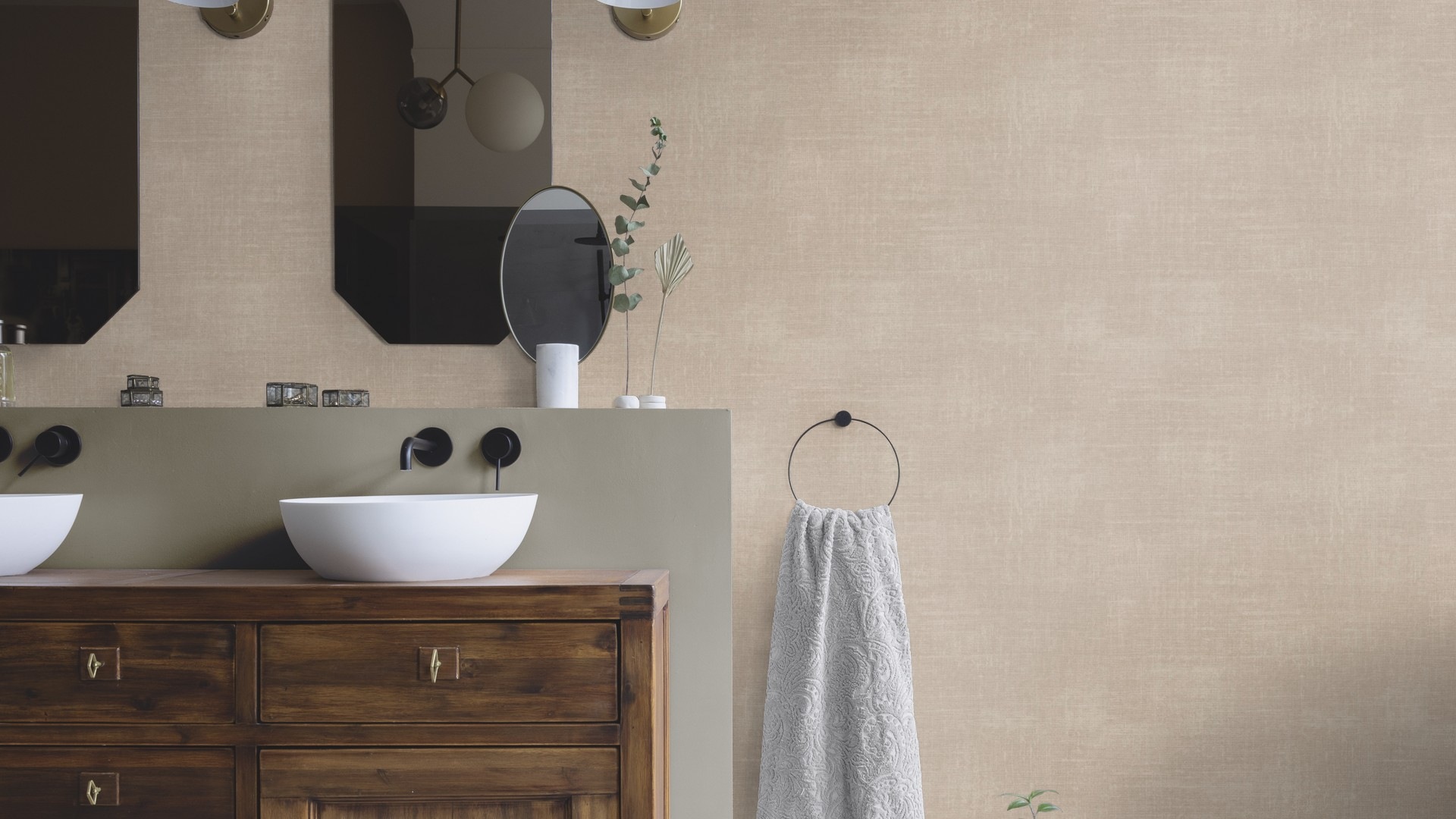 Rasch Papiertapete »Uni Papiertapete einfarbig mit Leinenoptik« Leinenoptik strukturiert Leinenoptik