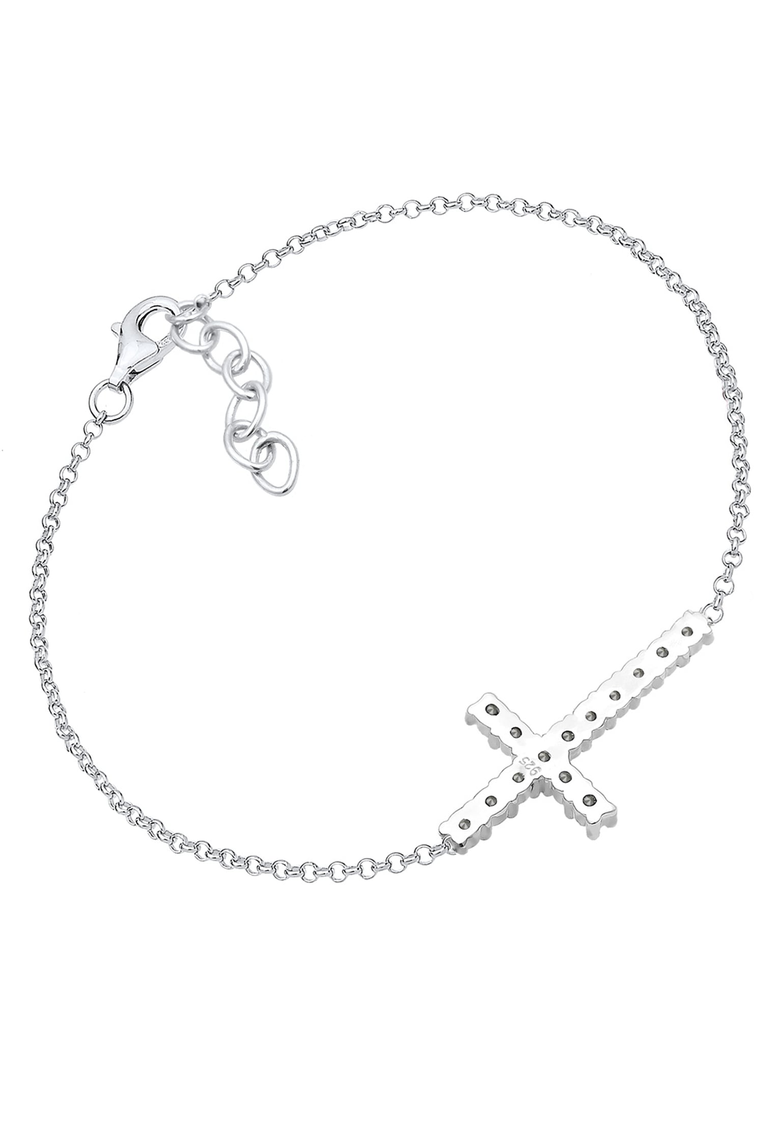 Elli Armkette »Armband Kreuz Glass Crystals Rose 925 Sterling Silber«