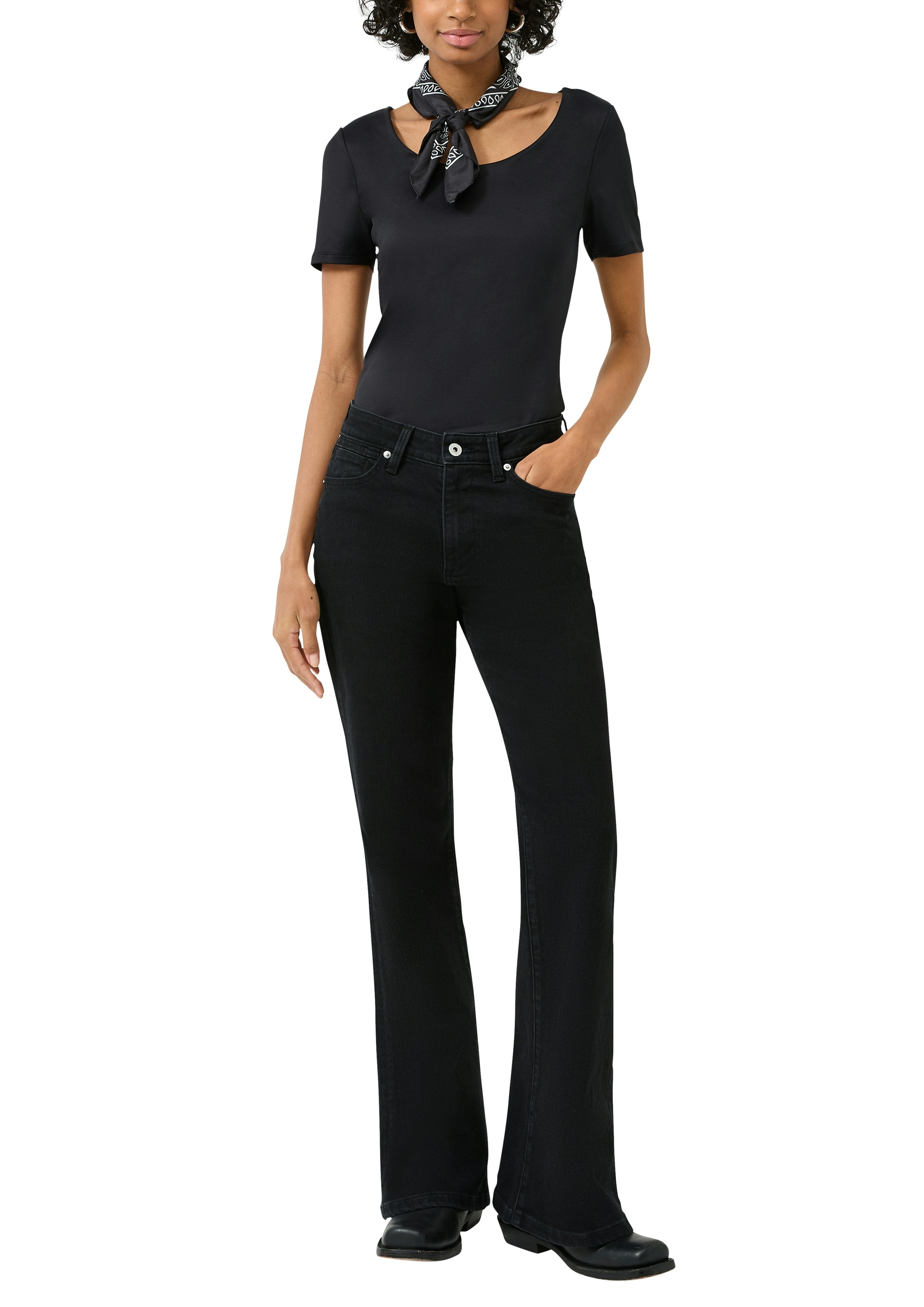 QS 5-Pocket-Jeans mit Schlag und Stretch