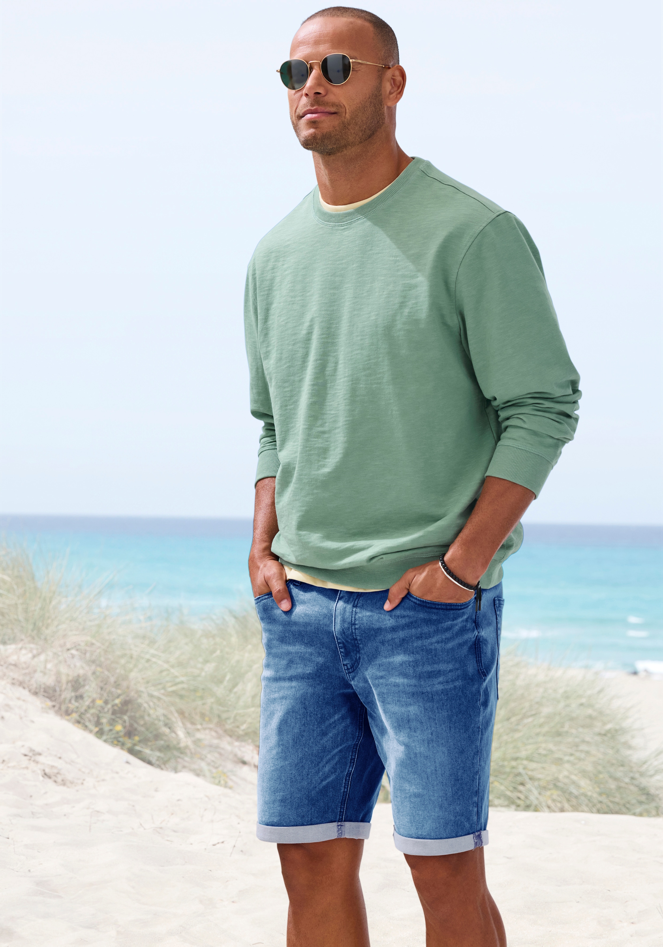 John Devin Jeansshorts »5-Pocket Shorts,« aus elastischer Denim-Qualität