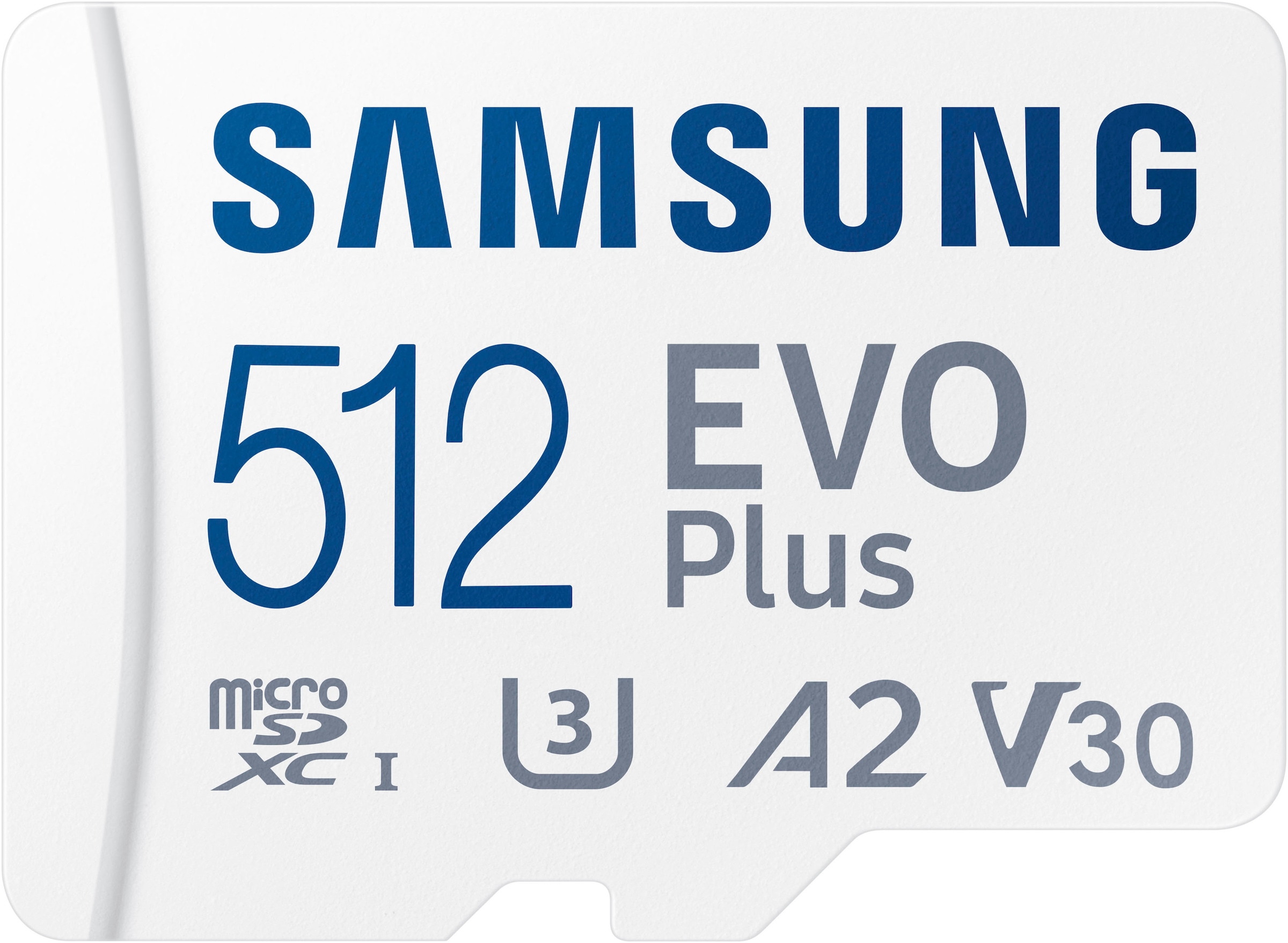 Samsung Speicherkarte »EVO Plus (2024) 512GB inkl. SD-Adapter«, (Video Speed Class 30 (V30)/UHS Speed Class 3 (U3) 160 MB/s Lesegeschwindigkeit)