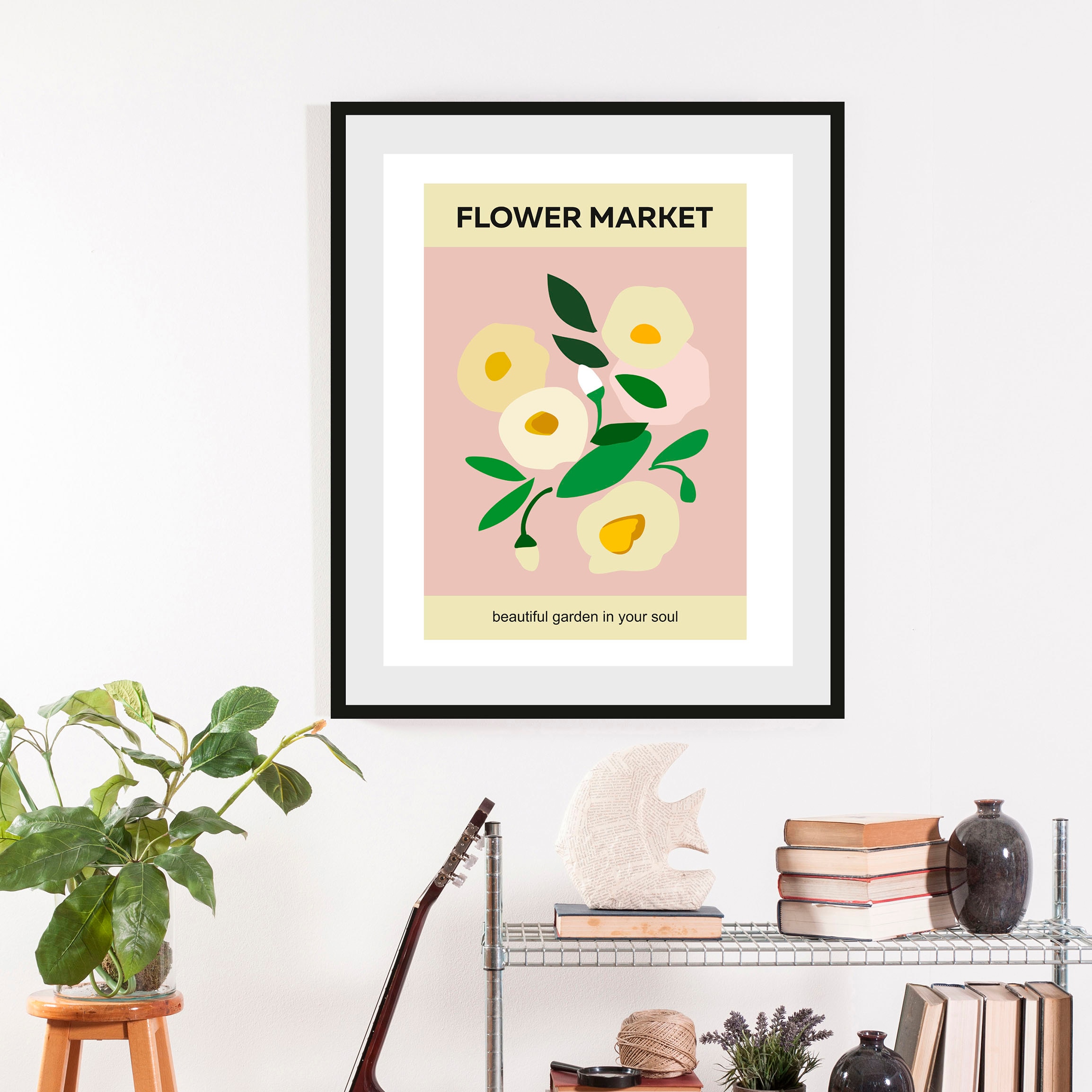 queence Bild »Flower Market«, Blumen, (1 St.), gerahmt