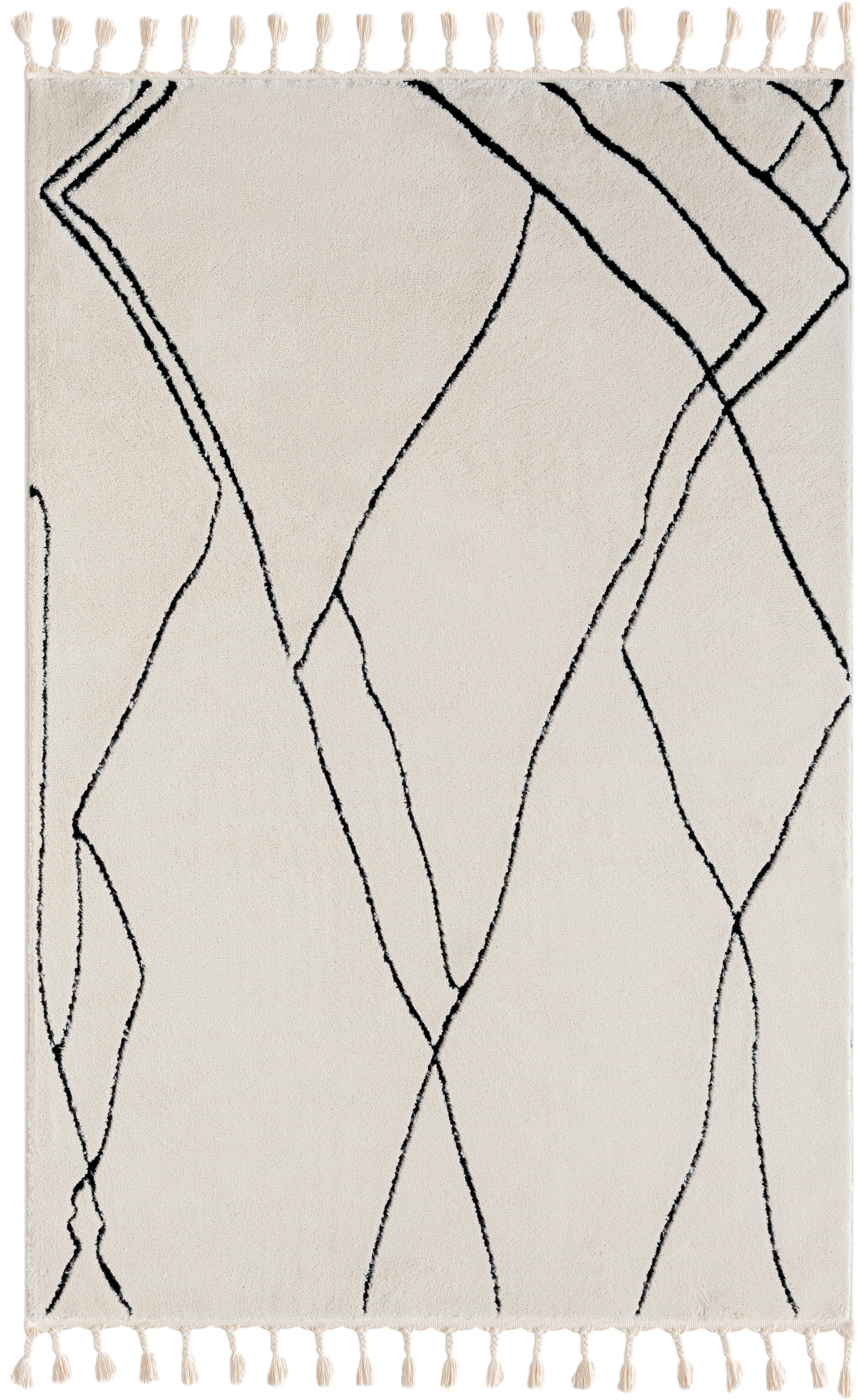 Myflair Möbel & Accessoires Hochflor-Teppich »Moroccan Drawline, LAGERRÄUMUNG!« rechteckig 24 mm Höhe modern, marokkanisches Design, flauschig weich durch Hochflor