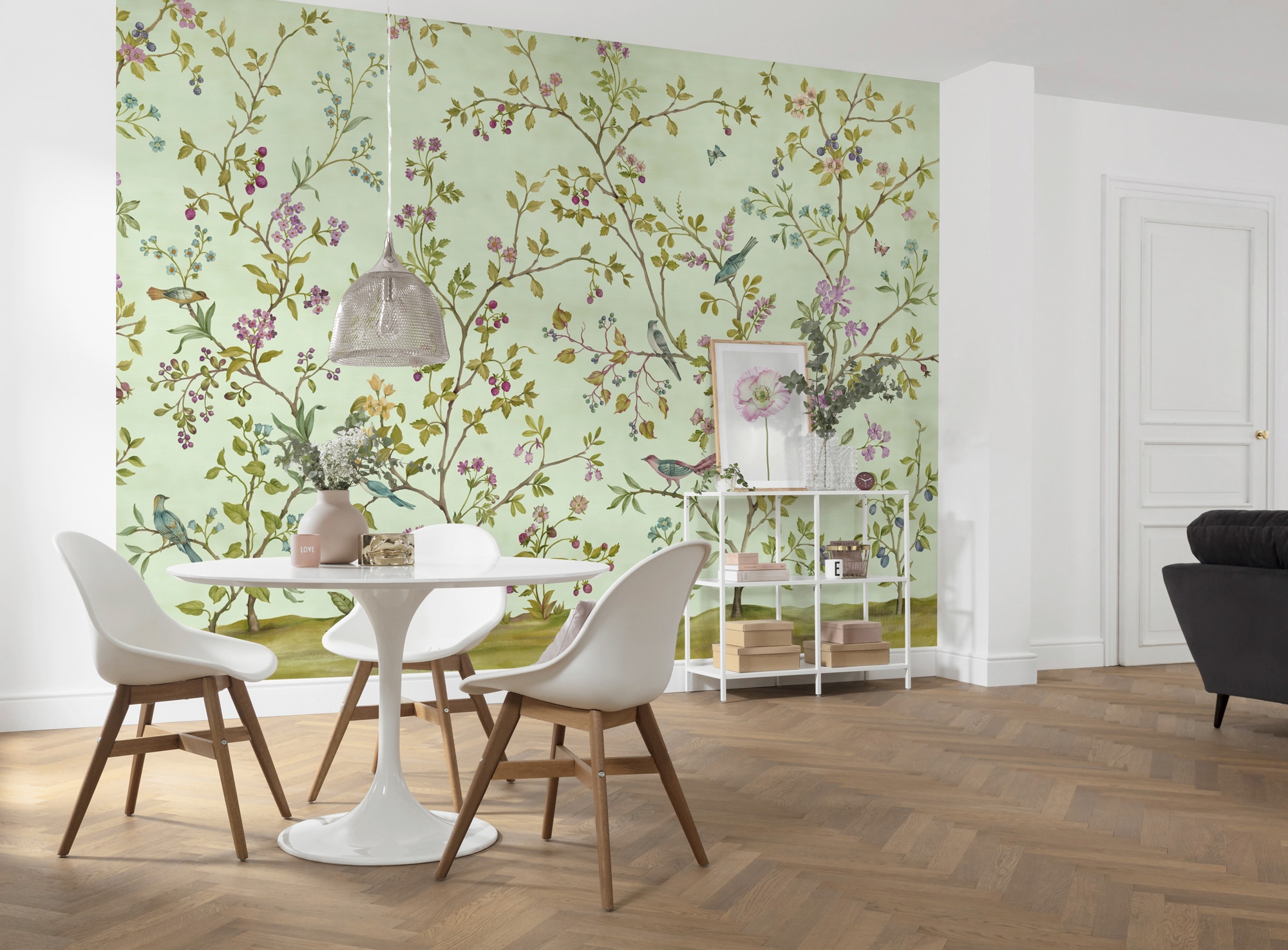 Komar Vliestapete »Digitaldruck Vlies - Oiseaux du Paradis - Größe 350 x 250 cm«, bedruckt, Wohnzimmer, Schlafzimmer