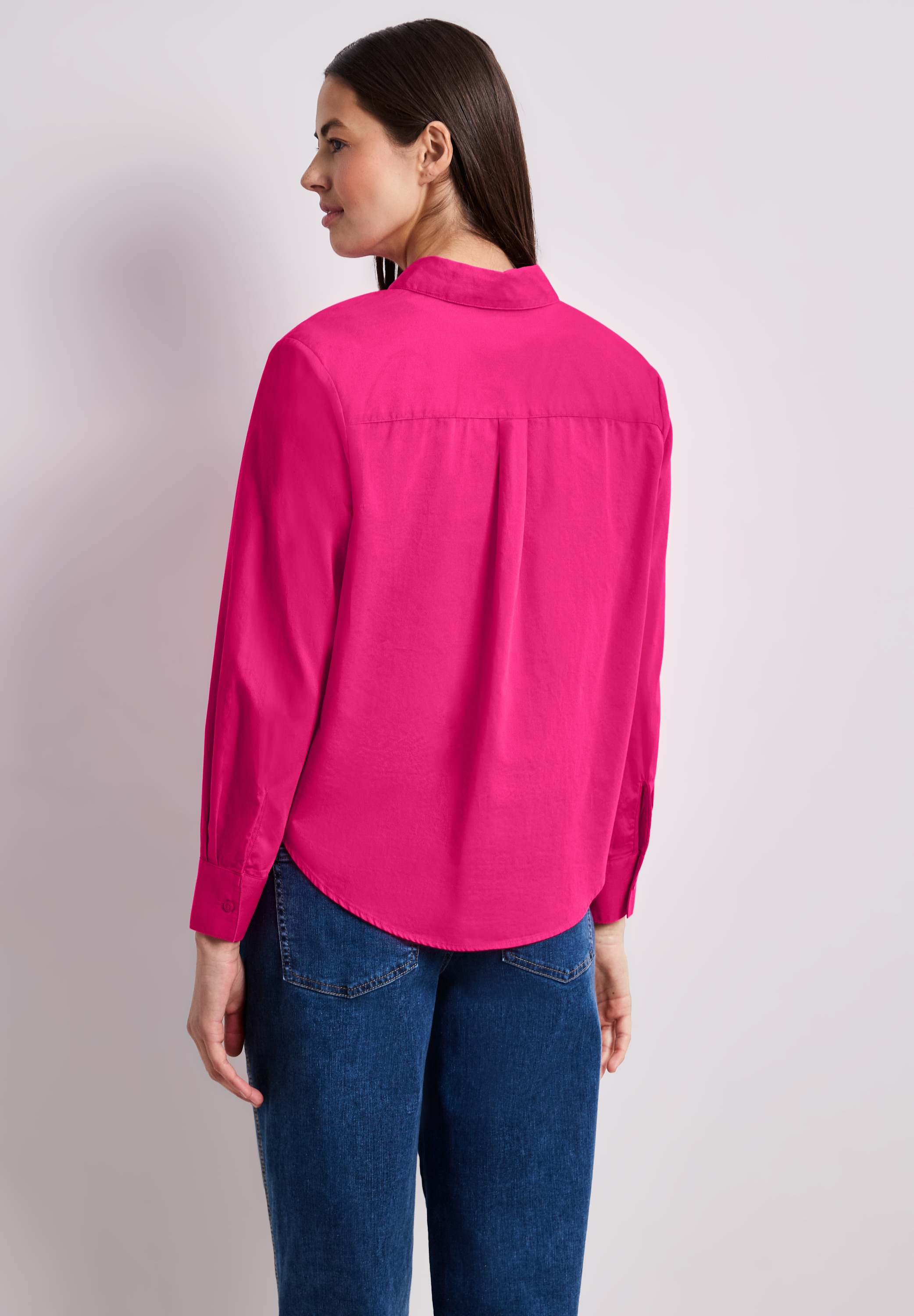 STREET ONE Langarmbluse mit Hemdkragen aus Twill
