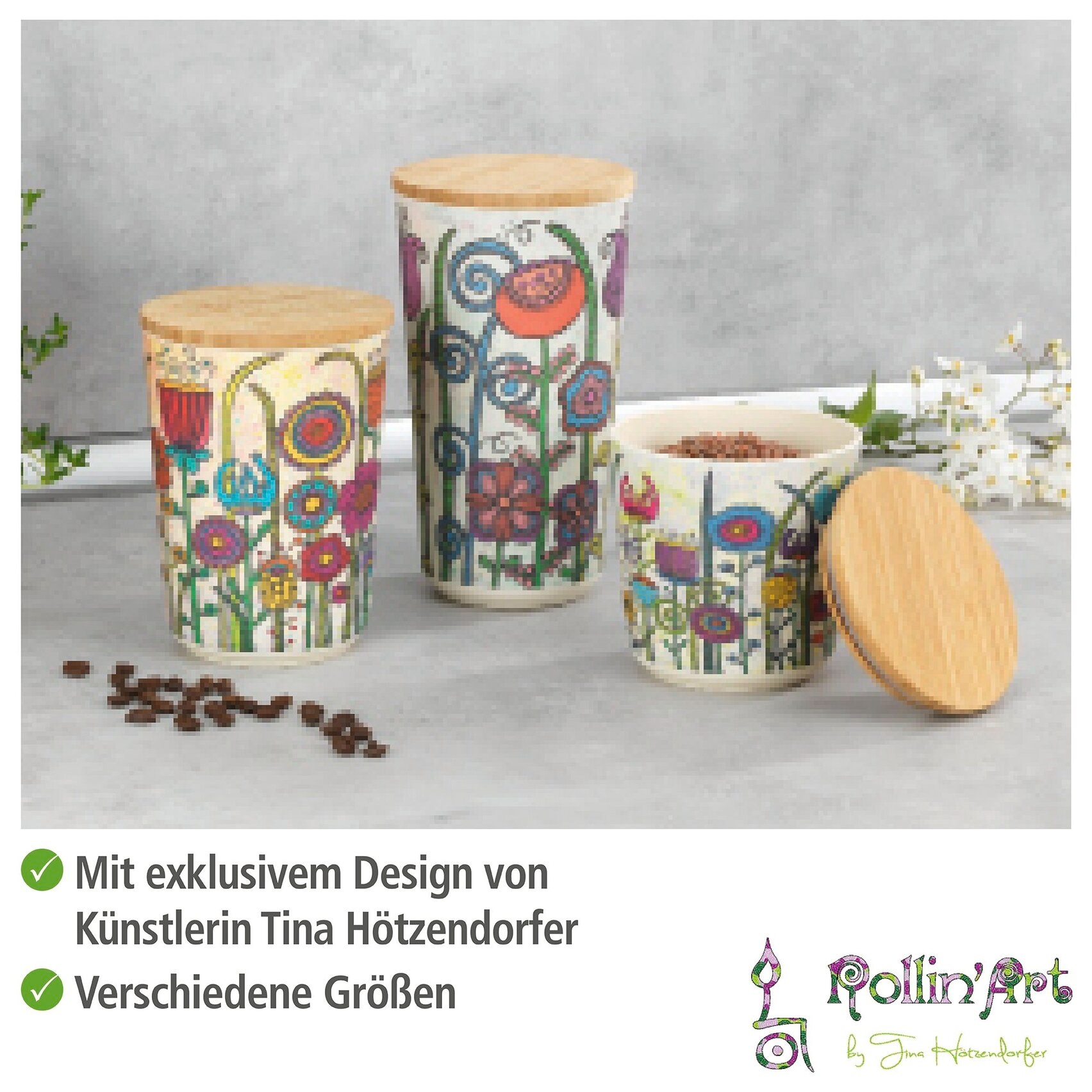 WENKO Aufbewahrungsdose »Modell Garden« aus Kunststoff mit Bambusdeckel, FSC®-zertifiziert