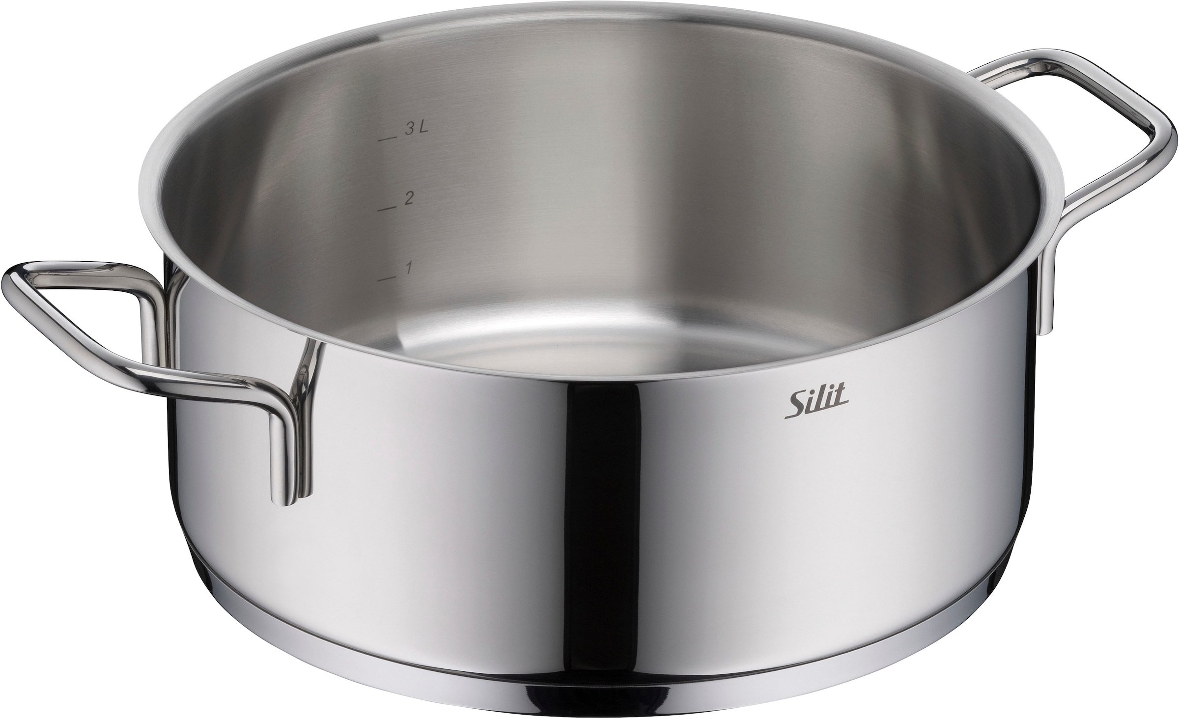 Silit Bratentopf »Extra Cook, mit Glasdeckel«, Edelstahl 18/10, (2 tlg.), SiliTherm Universalboden, induktionsgeeignet, spülmaschinengeeignet