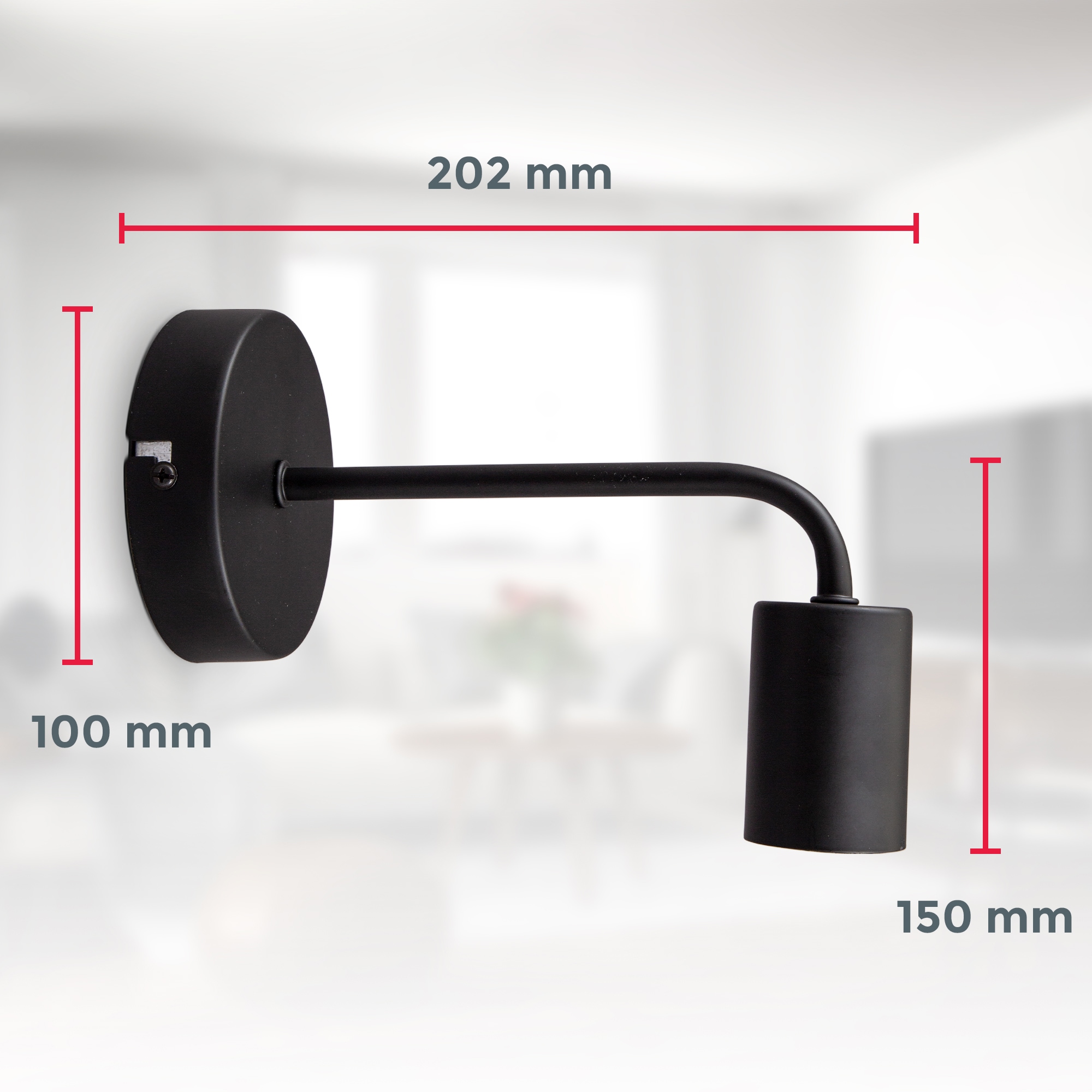 B.K.Licht Wandleuchte, 1 flammig, Leuchtmittel E27 | ohne Leuchtmittel, Wandlampe, 1 flammig, Vintage, Industrial-Design, Retro, Stahl, rund