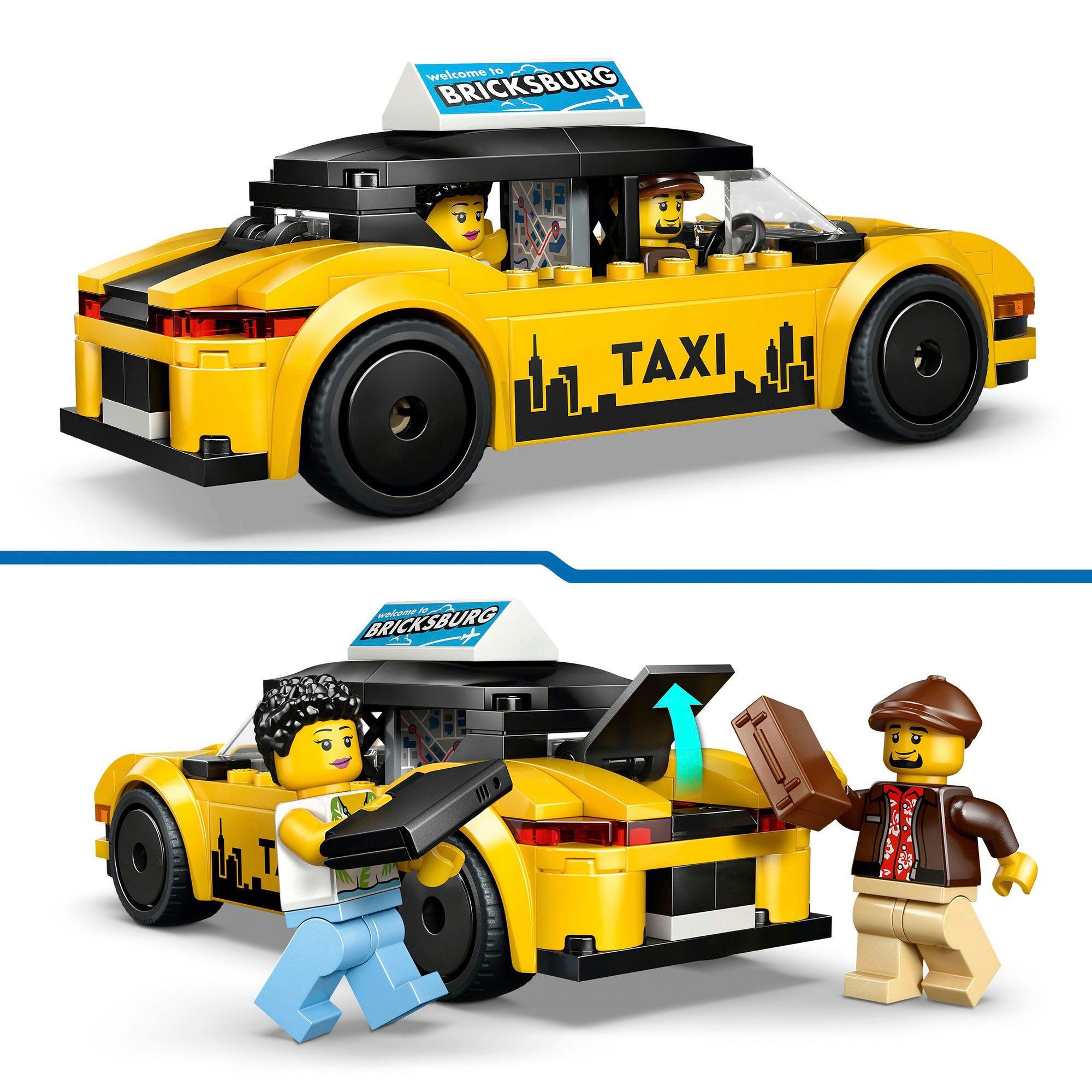 LEGO® Konstruktionsspielsteine »Gelbes Taxi (60487), LEGO City« Made in Europe