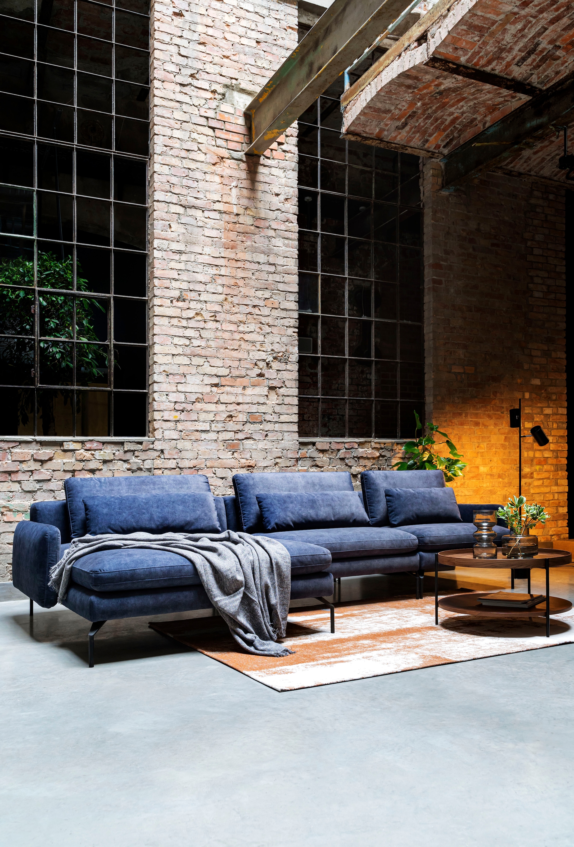 exxpo - sofa fashion Ecksofa »Komfortsofa Look, moderner Webvelours Bezug, extrabreite Sitzflächen«, komfortabler Sitz, L-Form, Breite 329cm, hoher Designfuß, OTTOs Choice