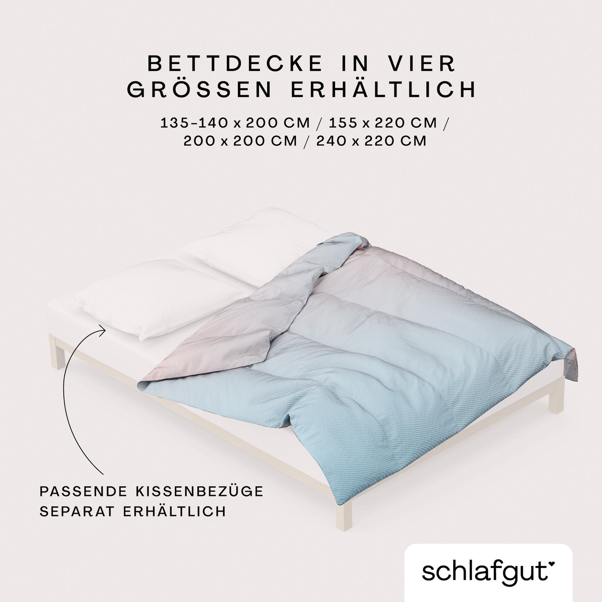 Schlafgut Bettbezug »Woven Satin Fade mit feinen Streifen«, (1 St.), mit Farbverlauf, Mix & Match: passender Kissenbezug erhältlich