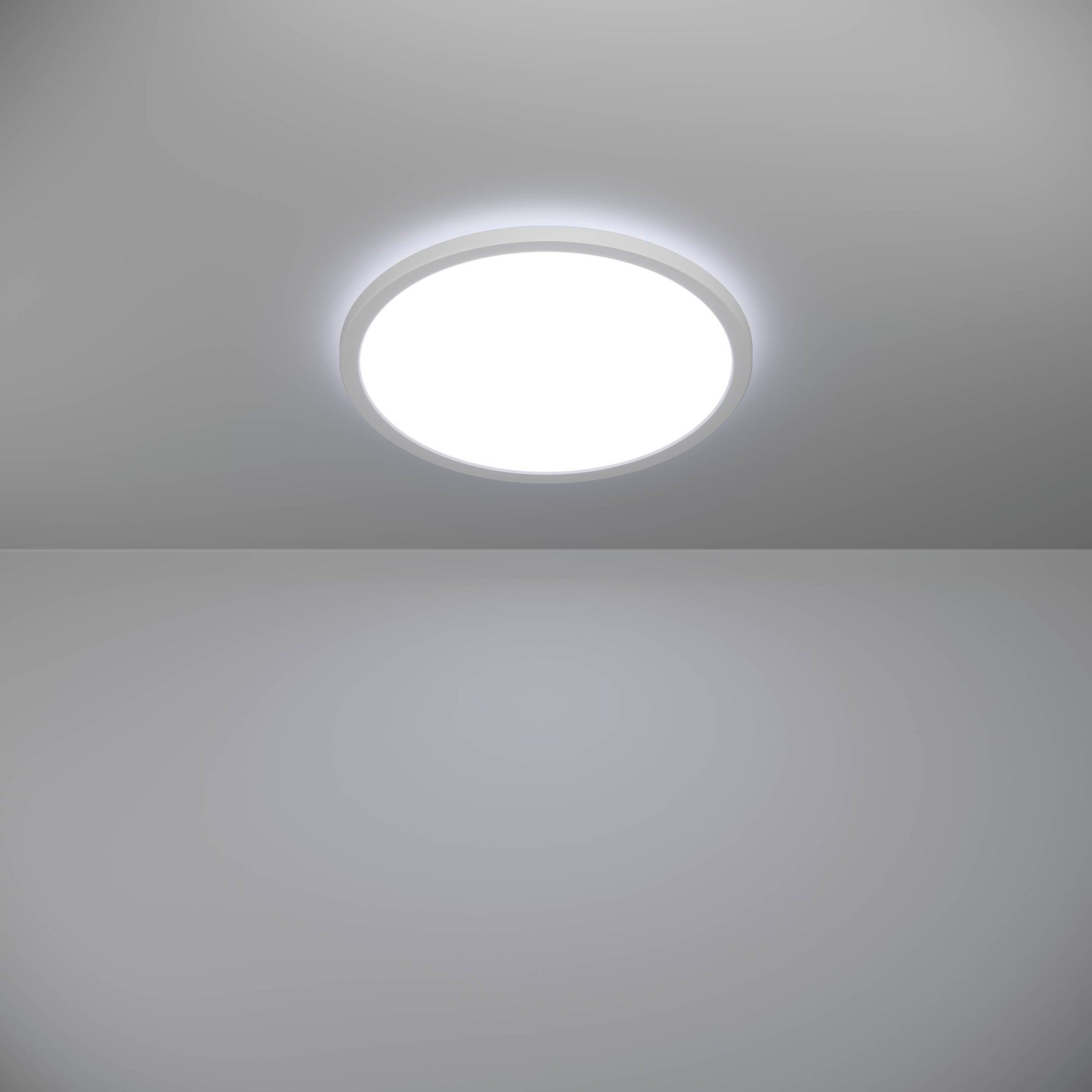 EGLO Deckenleuchte »Rovito Deckenlampe, Deckenbeleuchtung, Badlampe, Kunststoff, IP44« LED-Modul 1 Stk. Kaltweiß | Neutralweiß | Warmweiß Wand-/Deckenleuchte - H3 x Ø38,9 cm - weiß - 18,5W inkl.