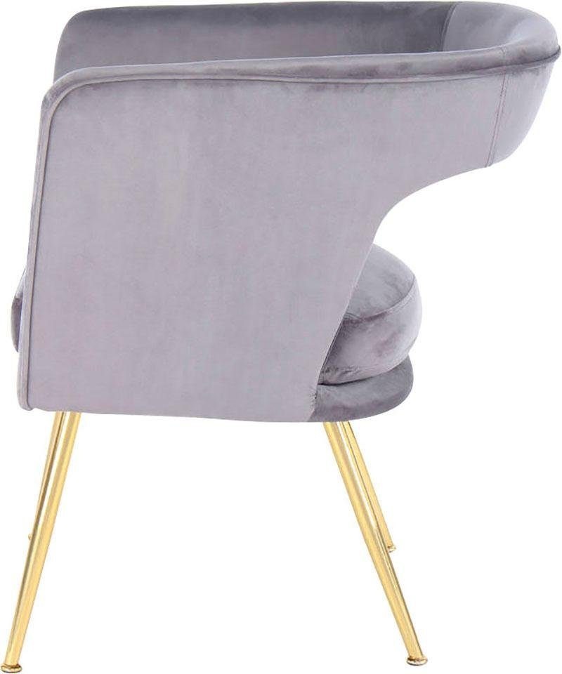 Kayoom Stuhl »Jolene 125, Esszimmerstuhl,eleganter Stoffbezug« () 1 Stk.samtweicher Bezug, Rückenlehne und Armlehnen abgerundet
