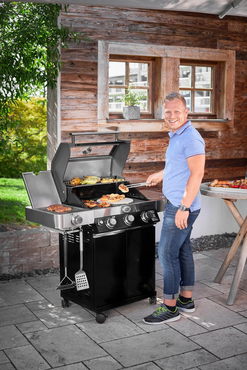 RÖSLE Grillzange »SlideX, 25064«, zum gezielten Greifen und Wenden von Speisen, Edelstahl