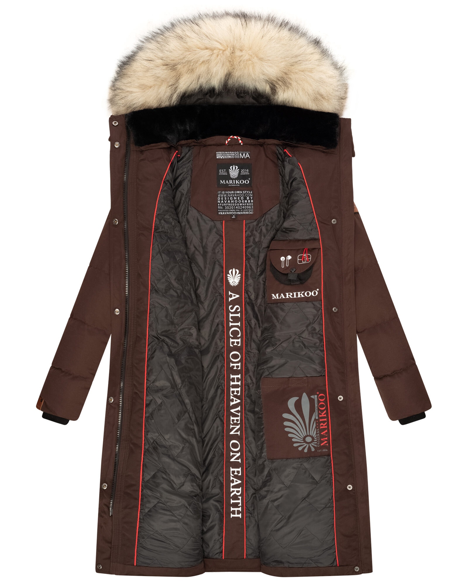 Marikoo Winterjacke »Marikoo Schneesternchen Damen Winter Steppjacke B890«