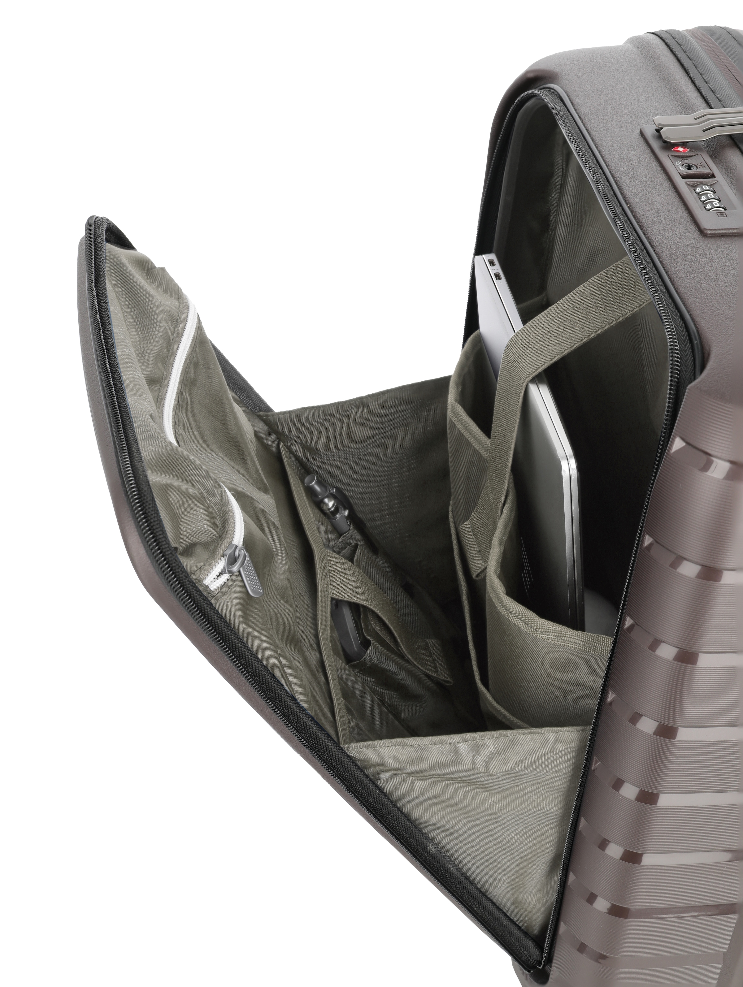 travelite Trolley »AIR BASE Reisekoffer Hartschale« 43 l 4 Rollen kratzresistenter Oberfläche und cleverer Innenaufteilung