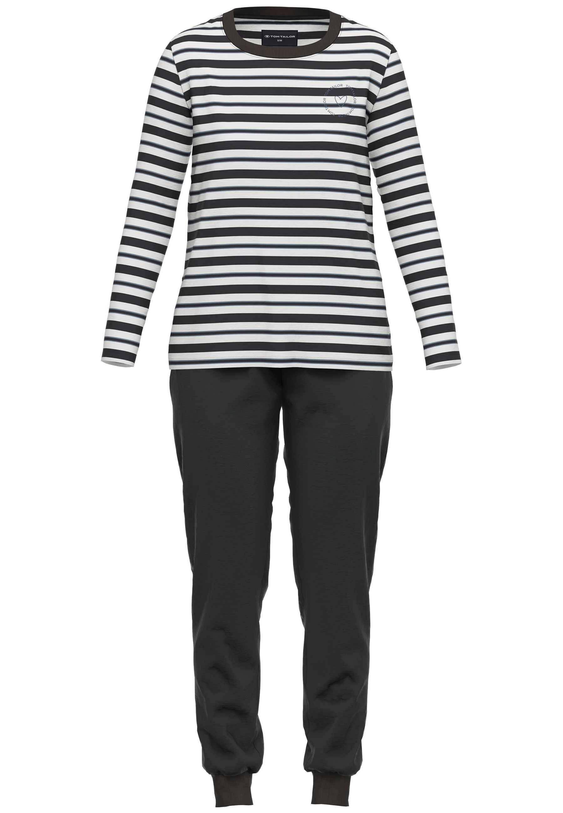 TOM TAILOR Pyjama »Xanthi« mit Rundhalsausschnitt und langen Ärmeln