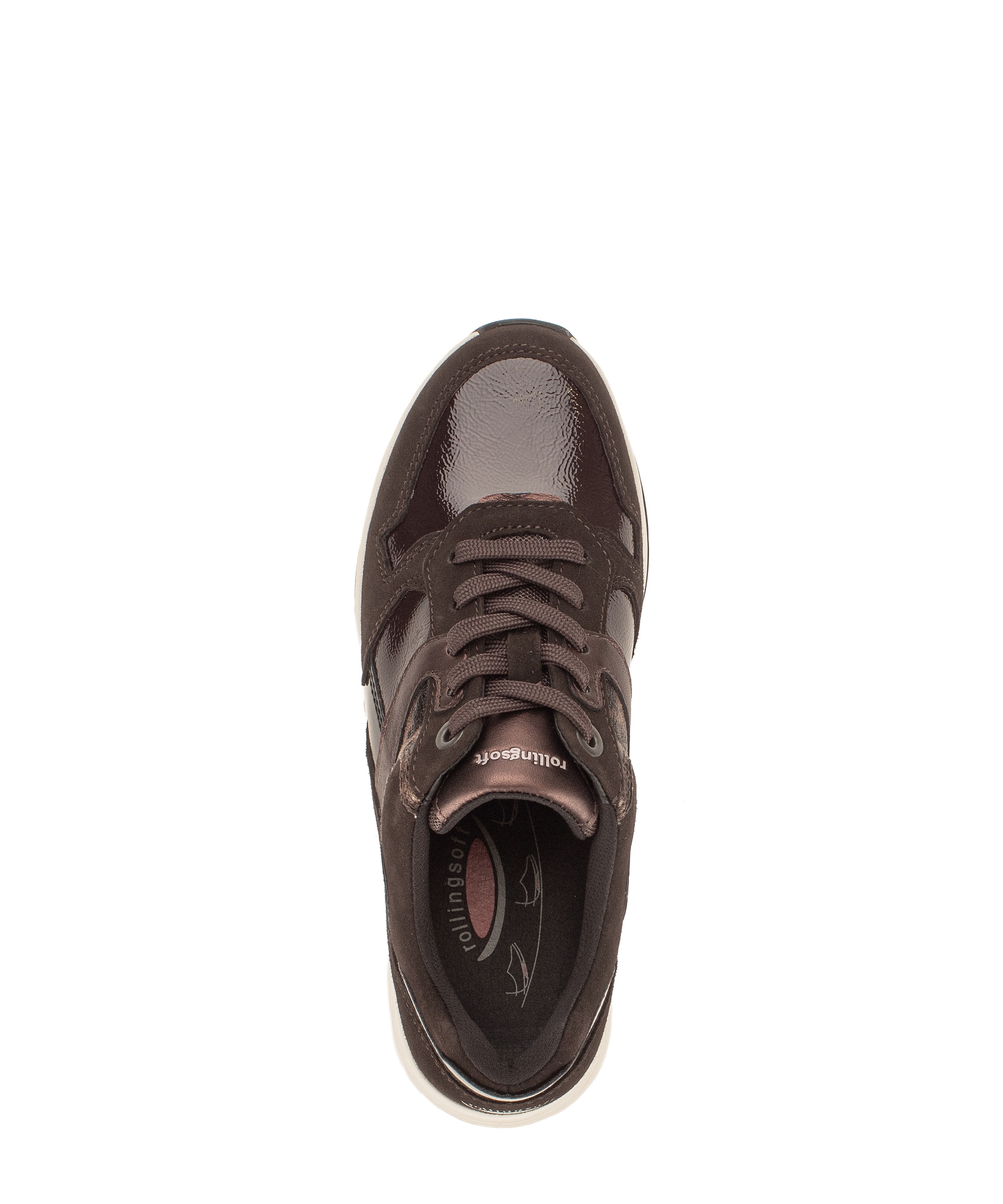 rollingsoft Keilsneaker  Freizeitschuh, Halbschuh, Schnürer mit Kontrastbesätzen