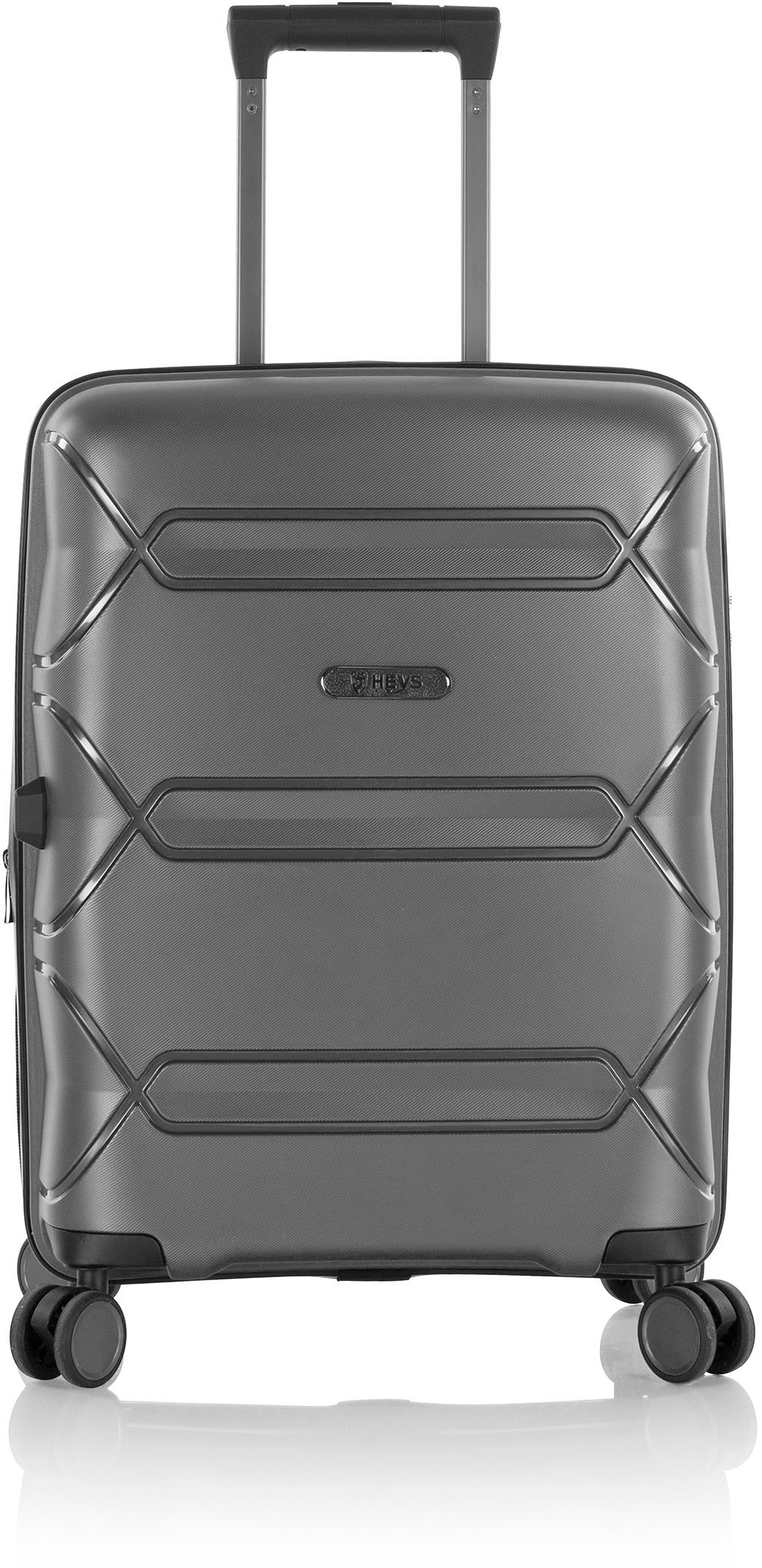 Heys Hartschalen-Trolley »Milos grau, 53 cm«, 4 Rollen, Hartschalen-Koffer Handgepäck-Koffer TSA Schloss Volumenerweiterung