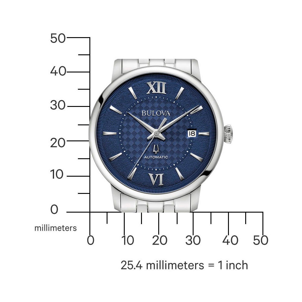 Bulova Automatikuhr Armbanduhr, Herrenuhr, Mechanische Uhr, Edelstahlarmband, analog, Tag
