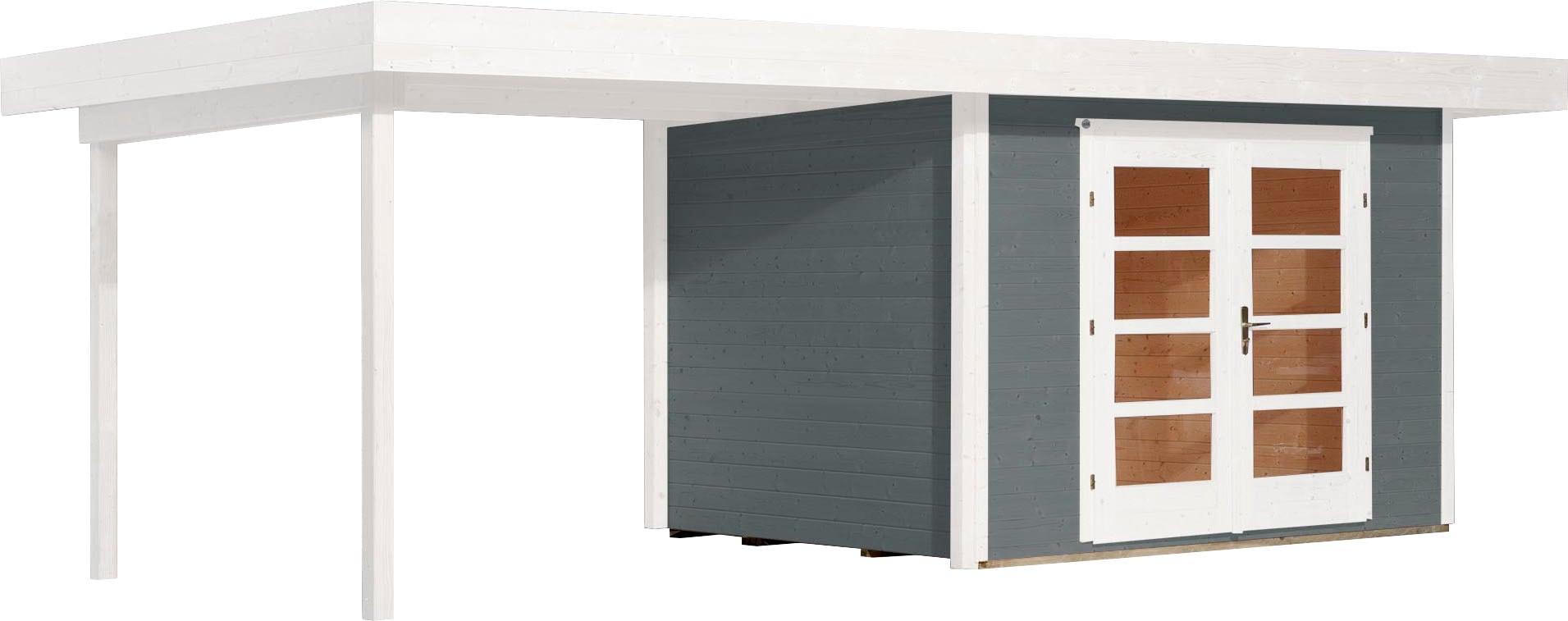 weka Gartenhaus »Designhaus 126 Plus«, (Set), mit Anbaudach