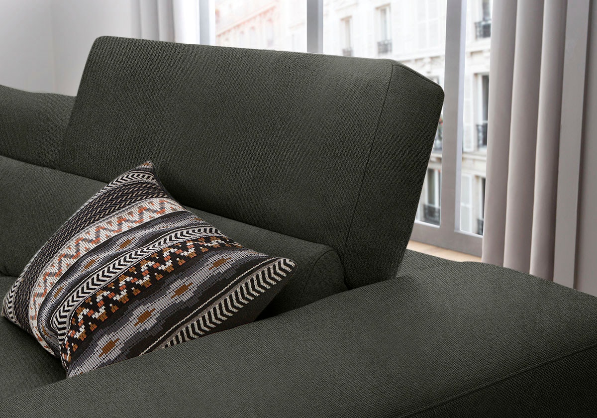 W.SCHILLIG Ecksofa »piedroo, Designsofa mit tollem Sitzkomfort, bequem, L-Form«, Kopfteilverstellung, wahlweise mit Sitztiefenverstellung, Breite 343cm