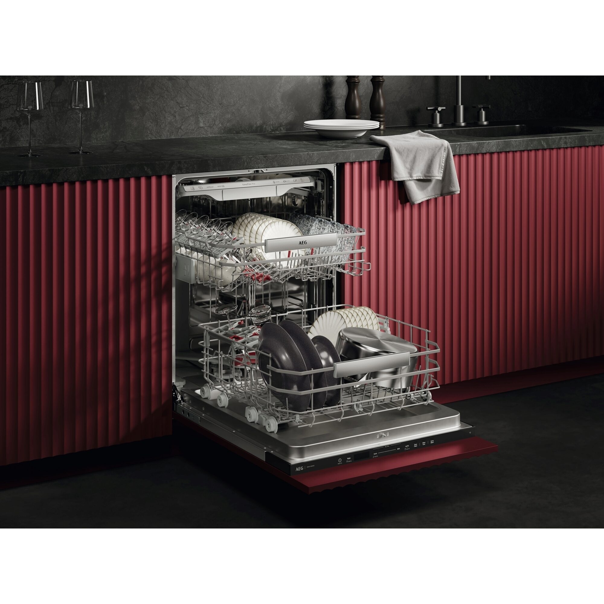 AEG vollintegrierbarer Geschirrspüler »GI9200X2TC« 8,4 l 14 tlg. Maßgedecke Leise Spülmaschine 38 dB kraftvoll gegen Eingebranntes EEK A-10 %