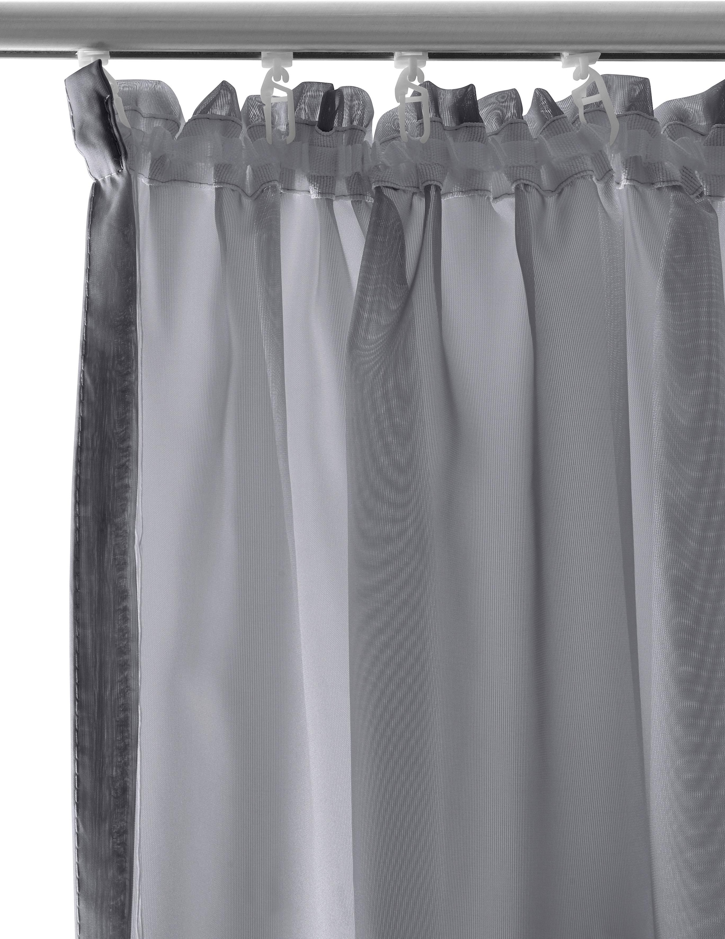OTTO home Gardine »XANA« Kräuselband 1 Stk. tlg. Bestseller, einfarbig, 1 bzw. 2 Schals, pflegeleicht, Beststeller!