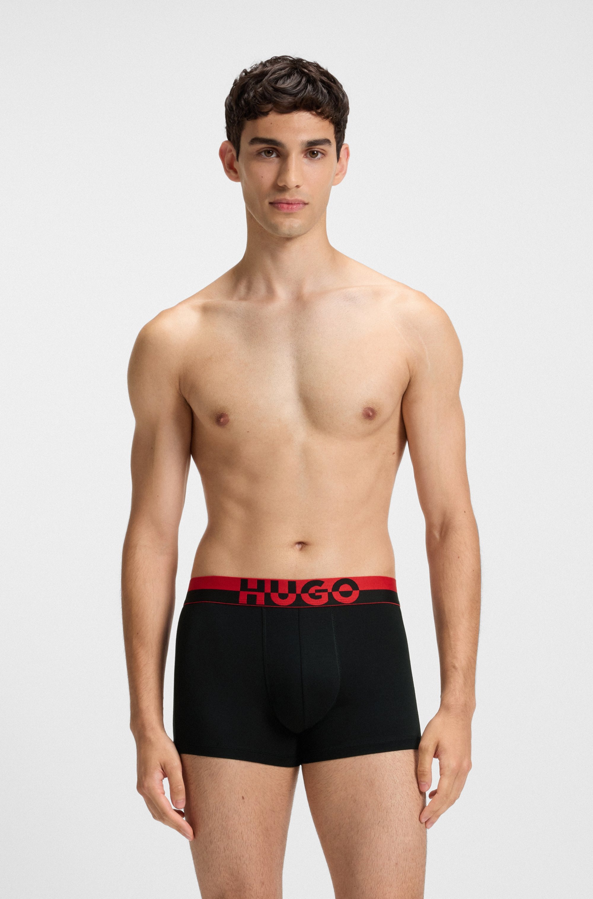 HUGO Underwear Boxershorts »TRUNK TR. SPLIT LOGO«, (3 St.), enganliegend, kurzes Bein
