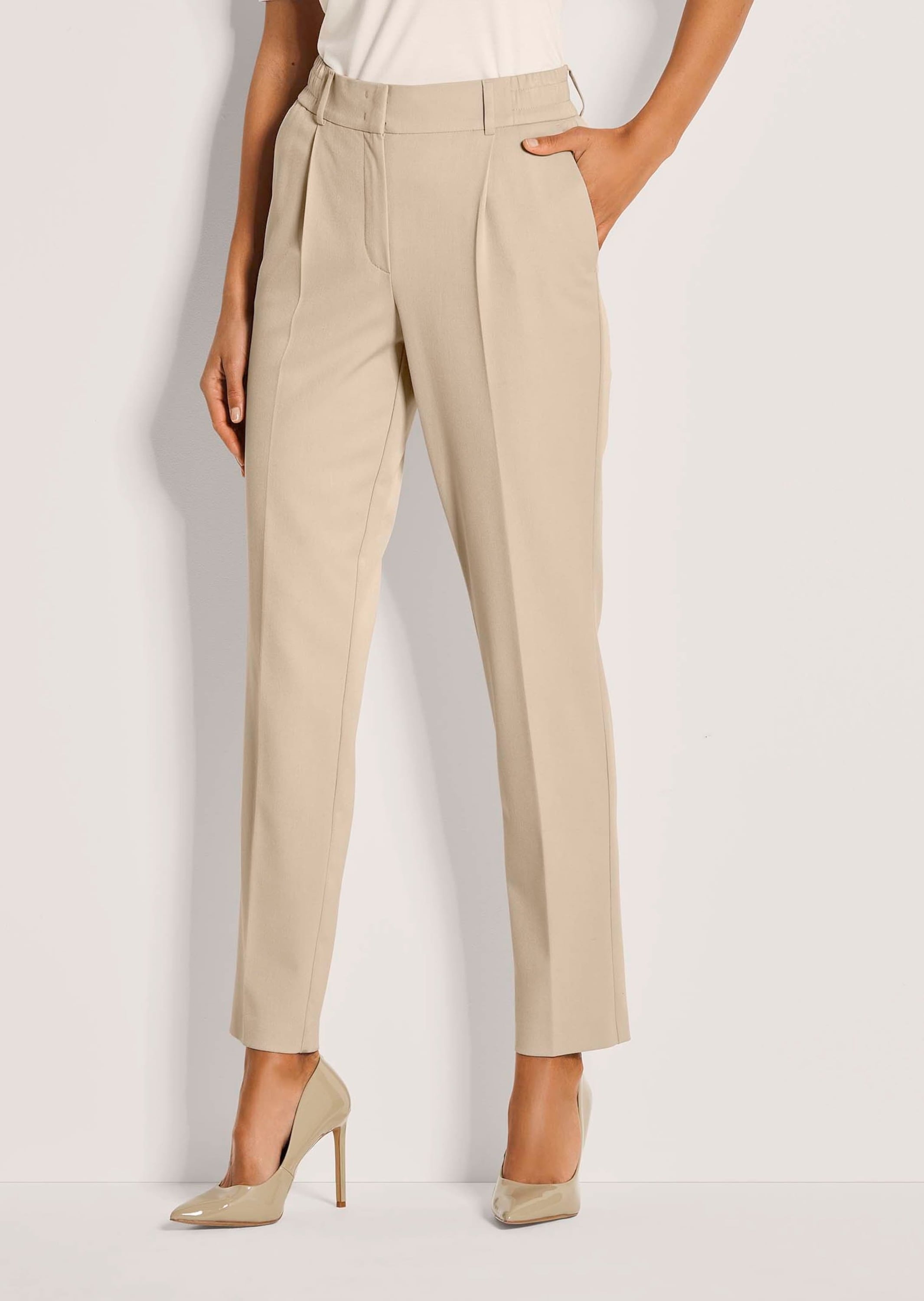 MADELEINE Bundfaltenhose »Chinohose Konische Businesshose mit Stretch-Komfort«
