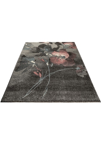 Home affaire Teppich »Lovis«, rechteckig, 14 mm Höhe, Blumen Design, Wohnzimmer kaufen