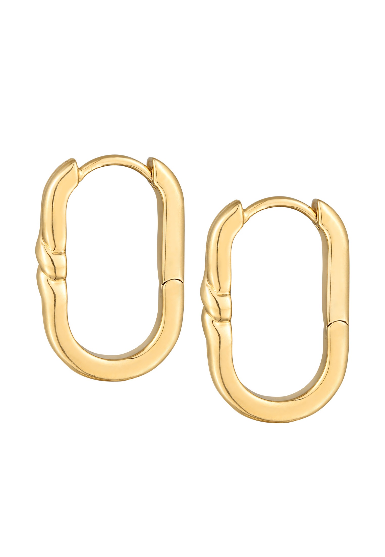 Elli Paar Creolen »Ohrringe Creolen Scharnier Oval Modern Goldfarben«