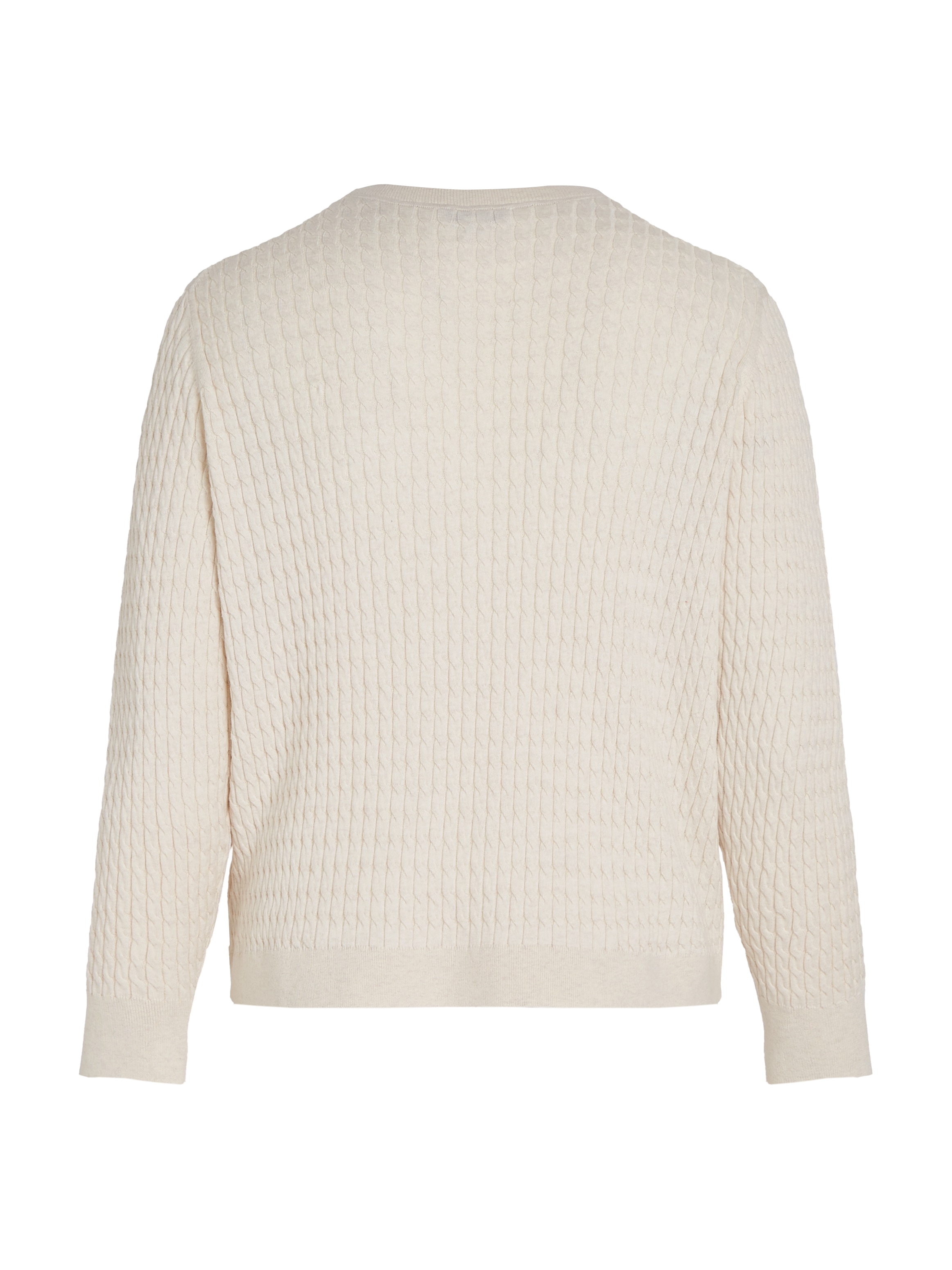 Tommy Hilfiger Curve Rundhalspullover »CRV CO CABLE C-NK LS SWEATER«, in Großen Größen, Zopfmuster, Logostickerei