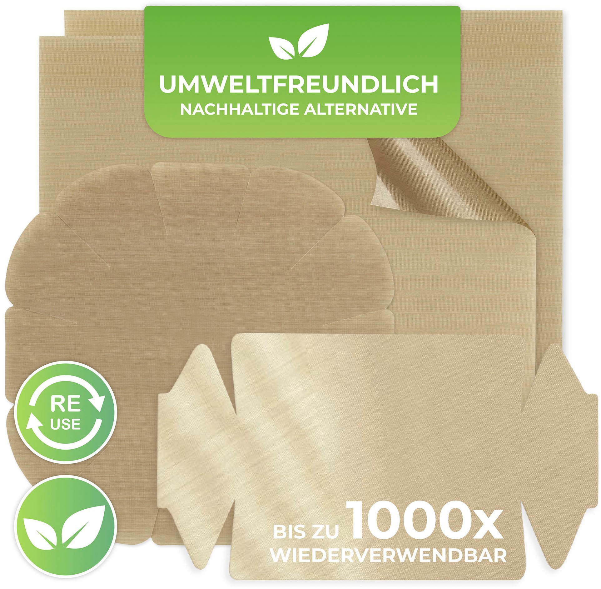 Maximex Backmatte, (Set, 4 tlg.), mit 2 Dauerbackfolien und 2 Backform-Zuschnitten