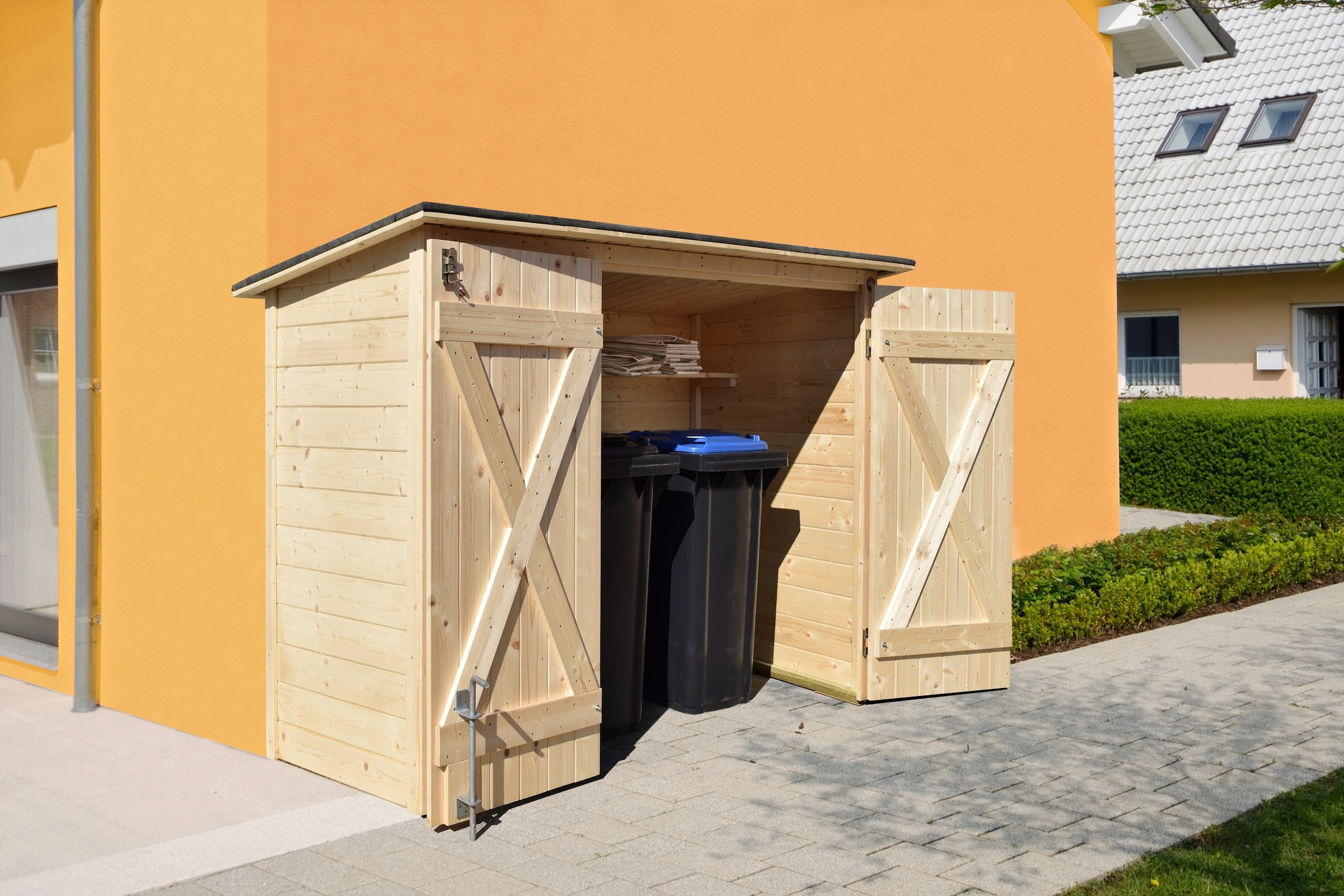 weka Fahrradbox, Mülltonnenbox, BxTxH: 205x84x151 cm