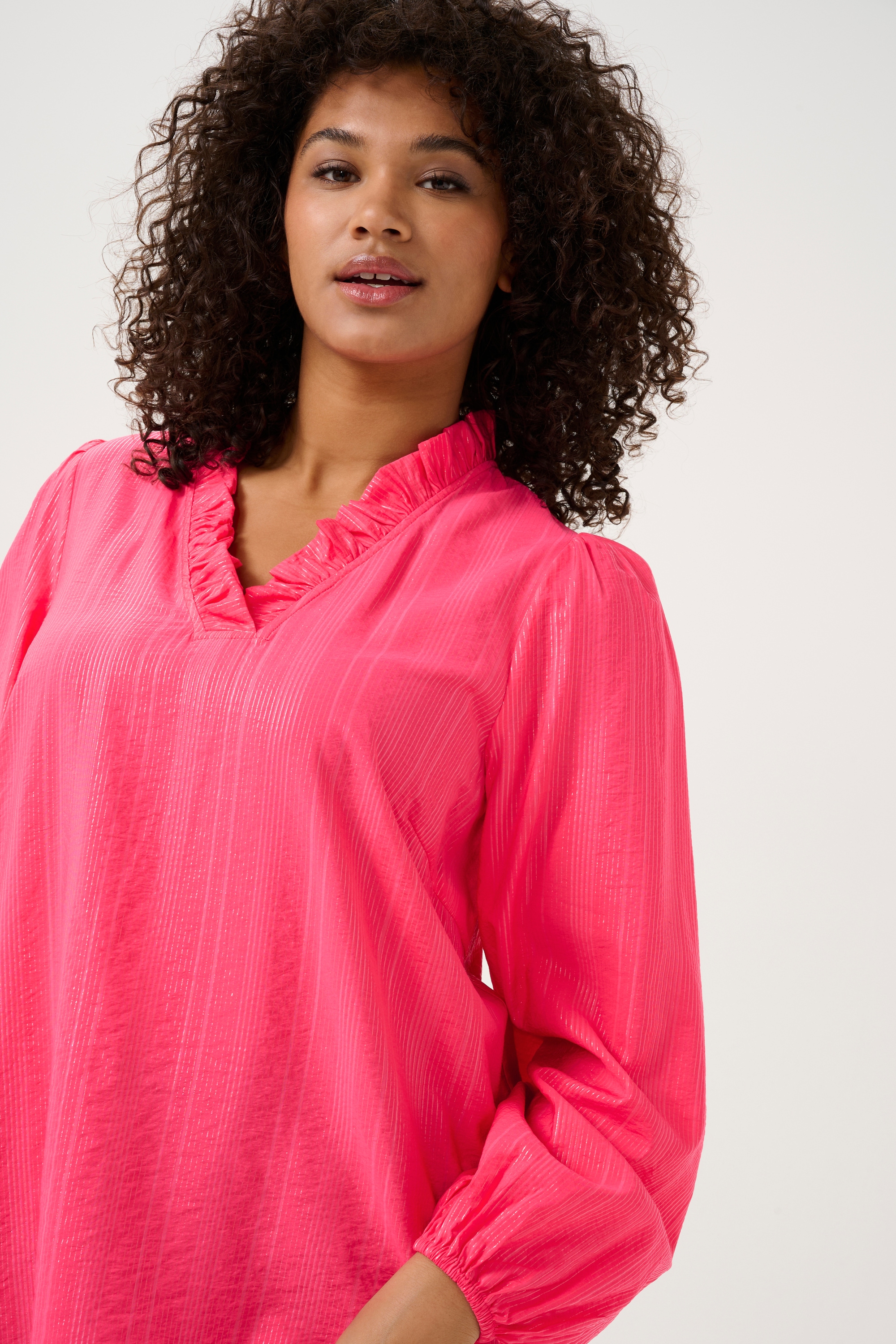 KAFFE Curve Langarmbluse »Damen Langarm-Bluse KCanni«