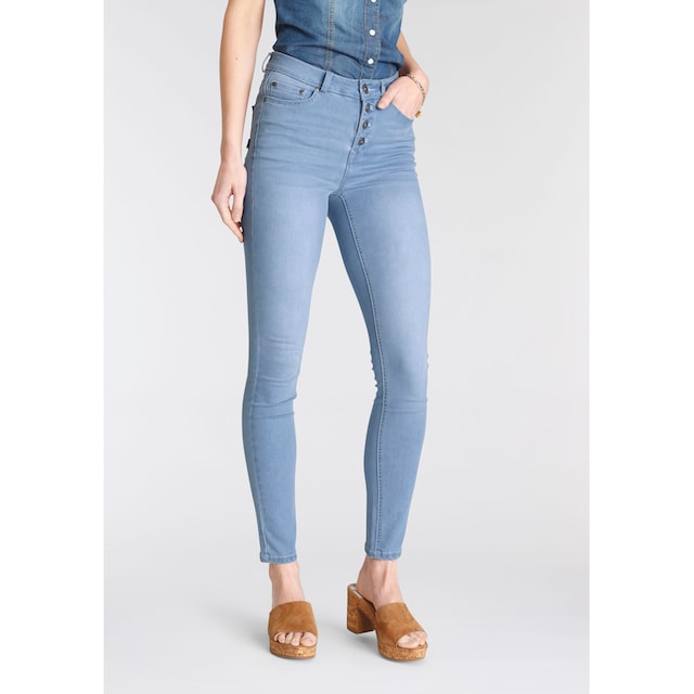 Arizona Skinny-fit-Jeans »Ultra Stretch«, High Waist mit durchgehender  Knopfleiste im OTTO Online Shop