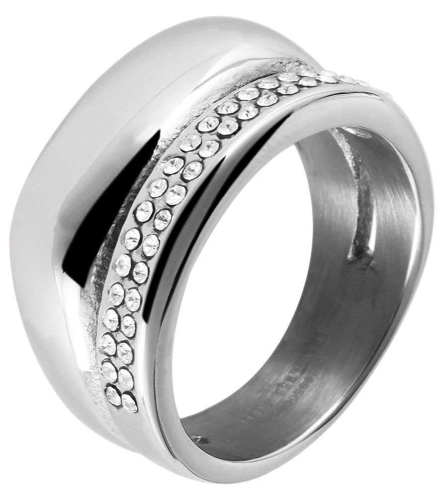 Adelia´s Fingerring »Damen Ring aus Edelstahl mit Strass Steinchen«