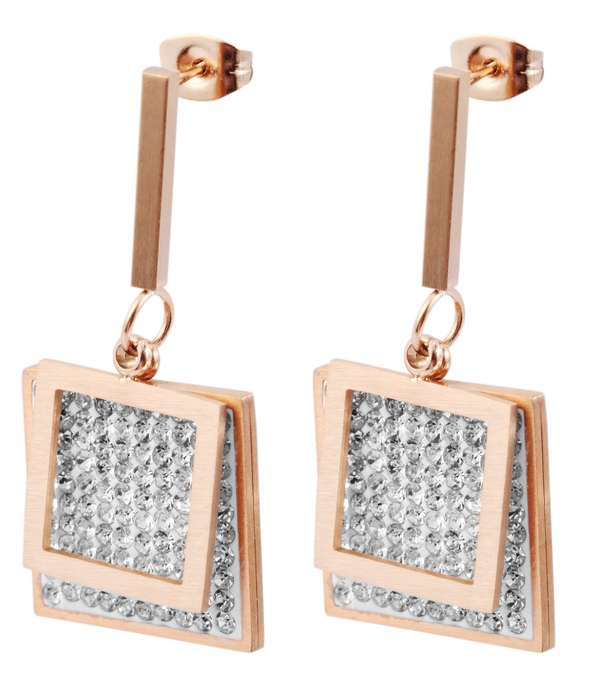 Adelia´s Paar Ohrstecker »Damen Ohrringe ¿ Ohrstecker aus Edelstahl mit Strass Steinchen«